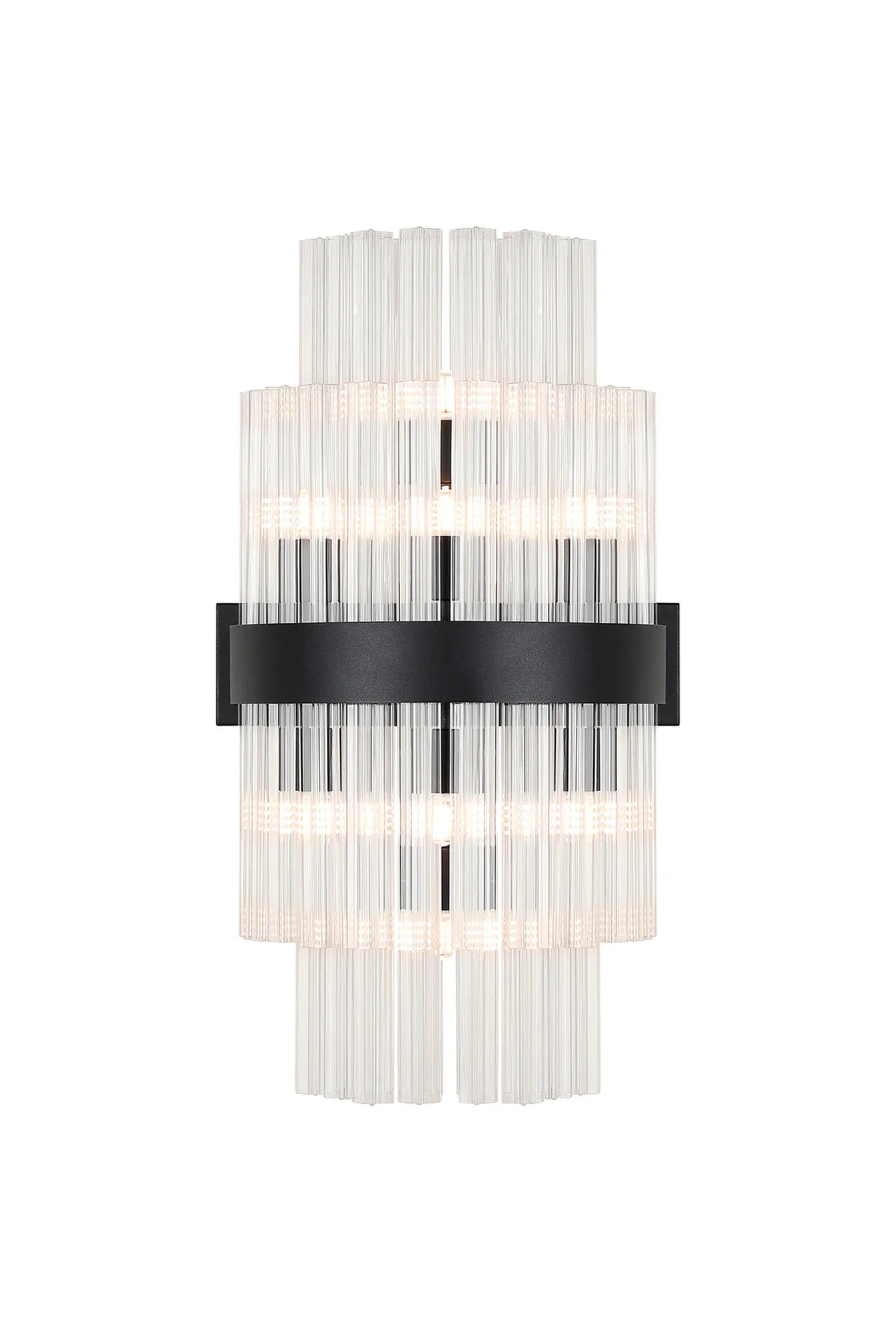Farnley 8 Light - Wall Light - Satin Black & Clear