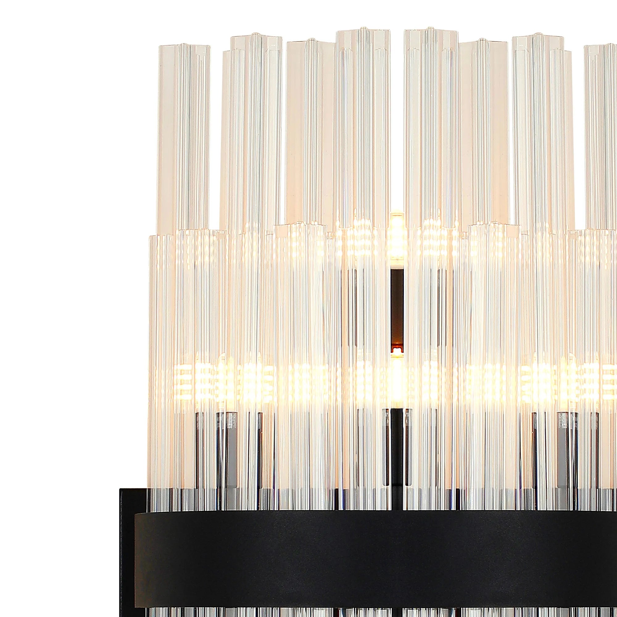 Farnley 8 Light - Wall Light - Satin Black & Clear