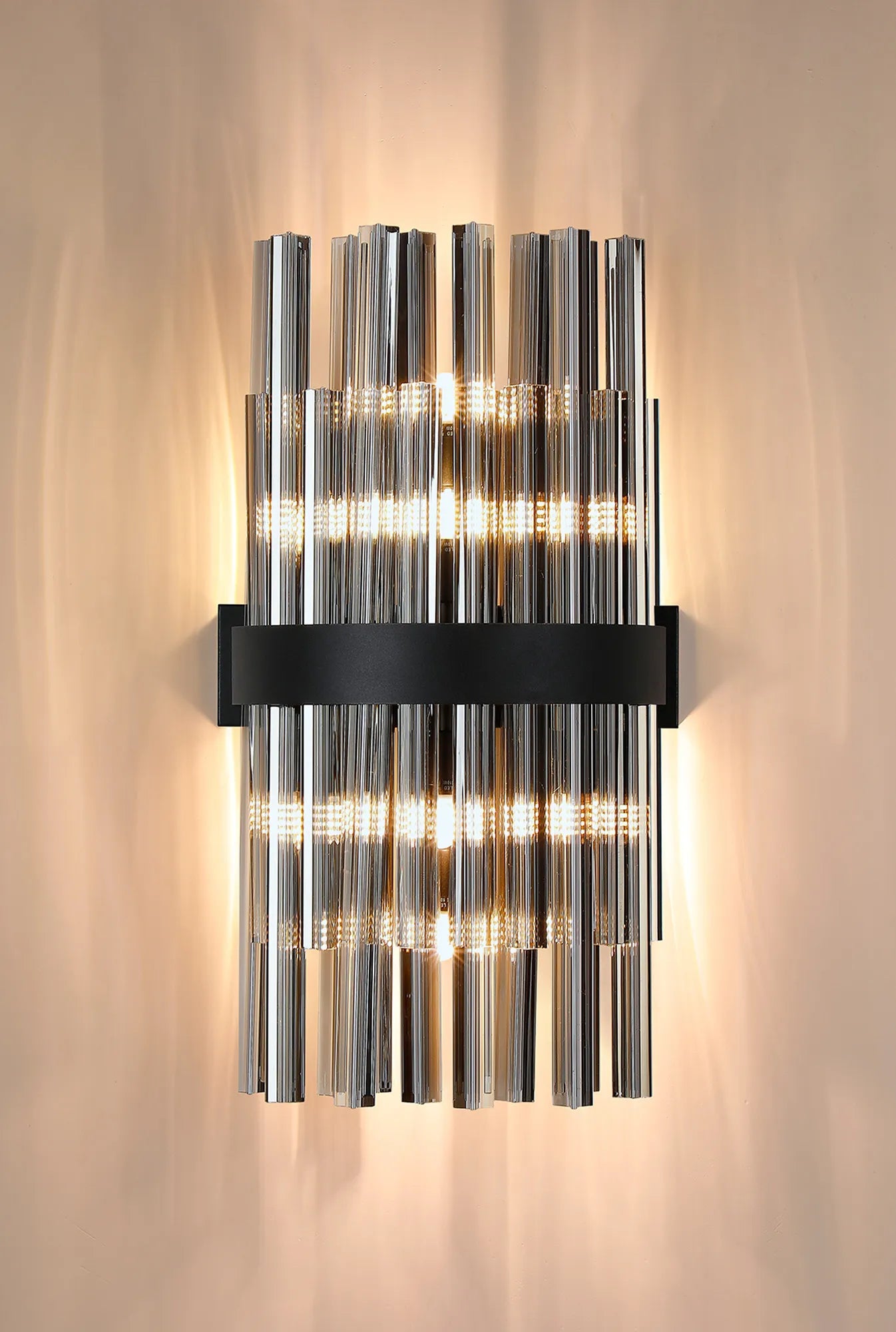 Farnley 8 Light - Wall Light - Satin Black & Smoke