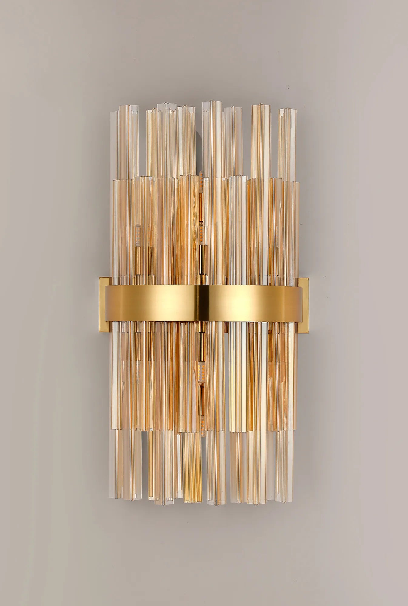 Farnley 8 Light - Wall Light - Brass & Amber