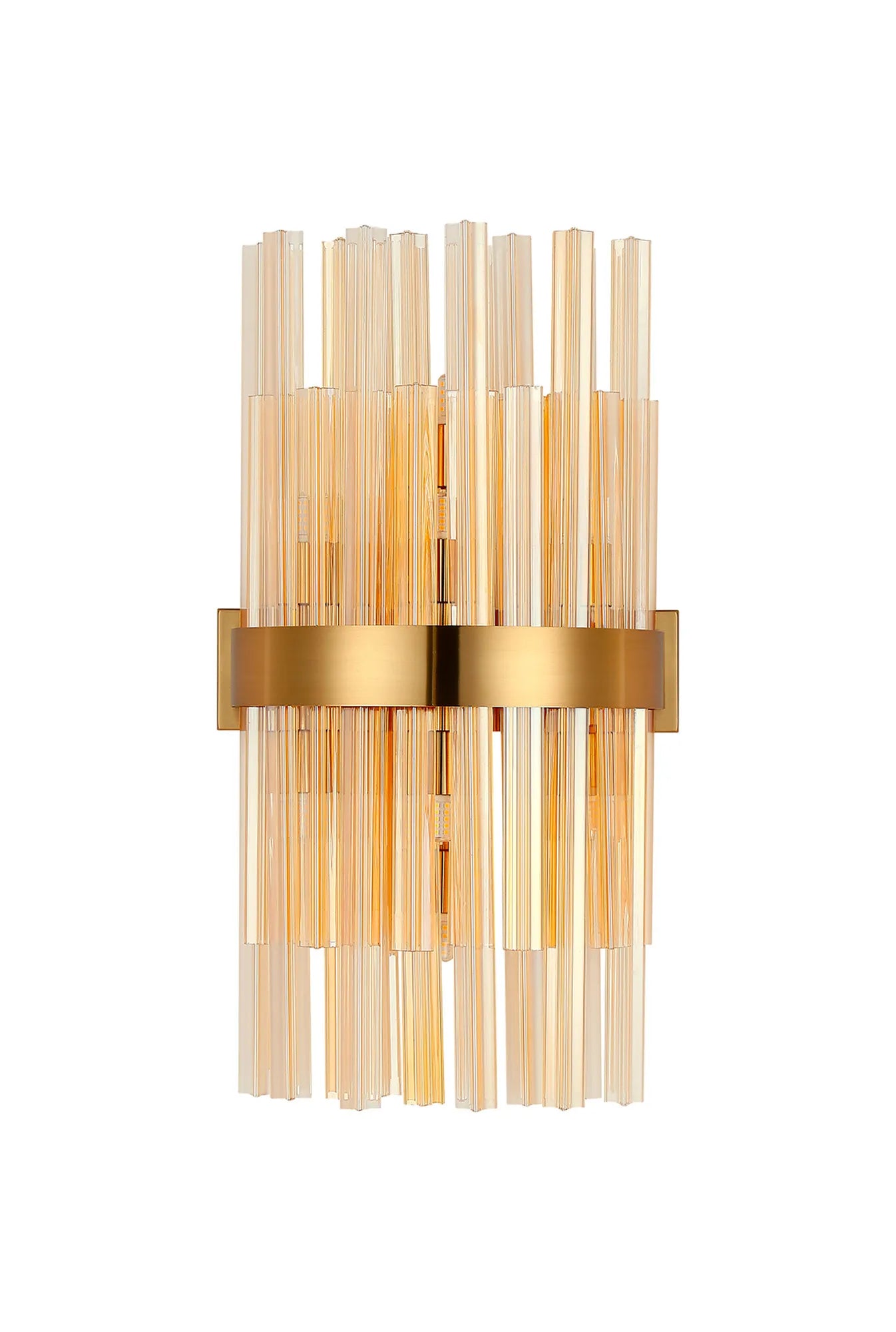 Farnley 8 Light - Wall Light - Brass & Amber