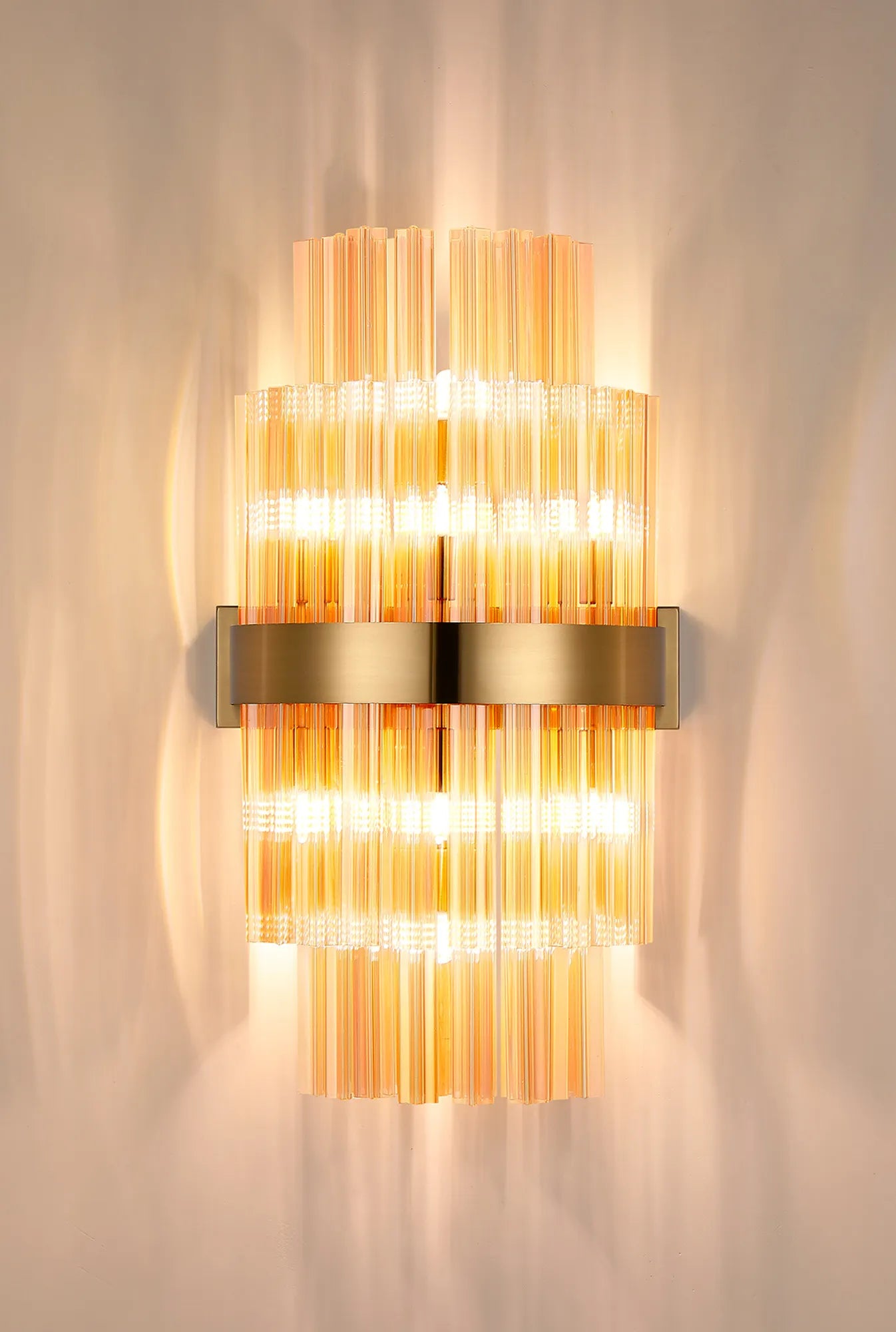 Farnley 8 Light - Wall Light - Brass & Amber