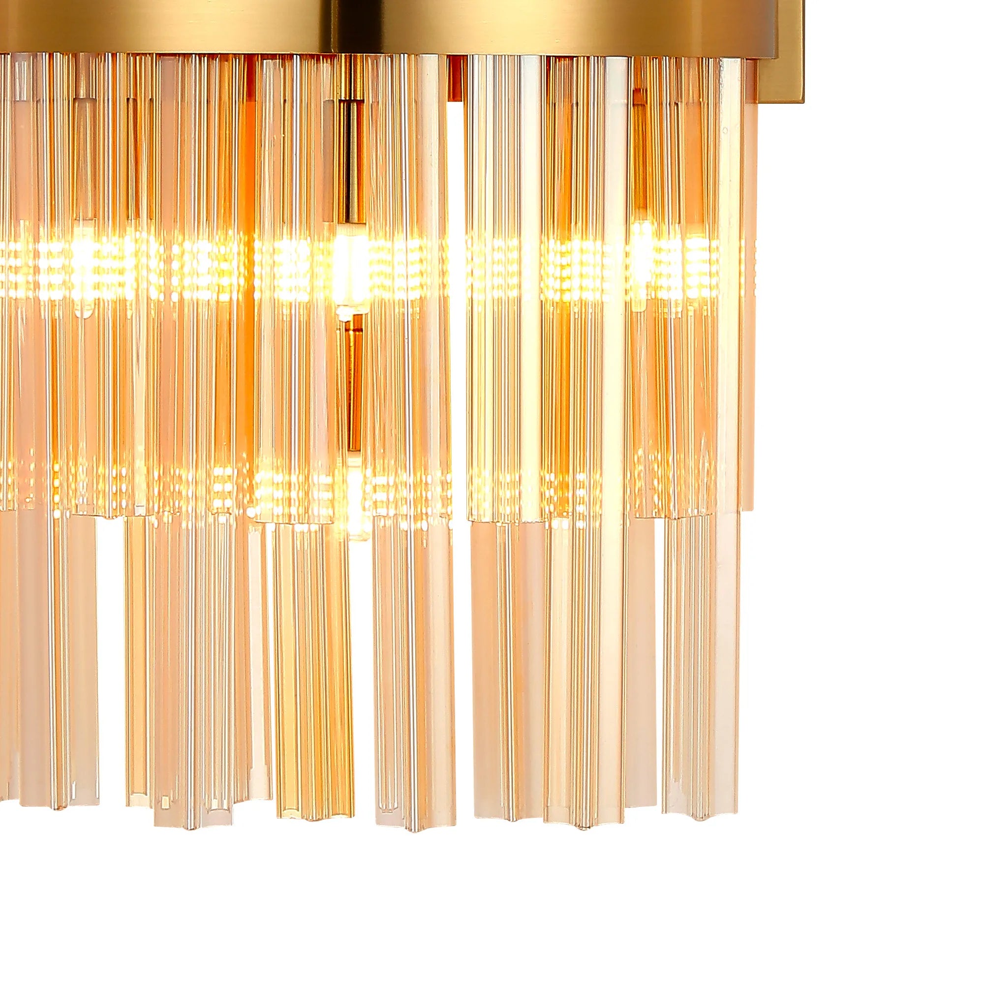 Farnley 8 Light - Wall Light - Brass & Amber