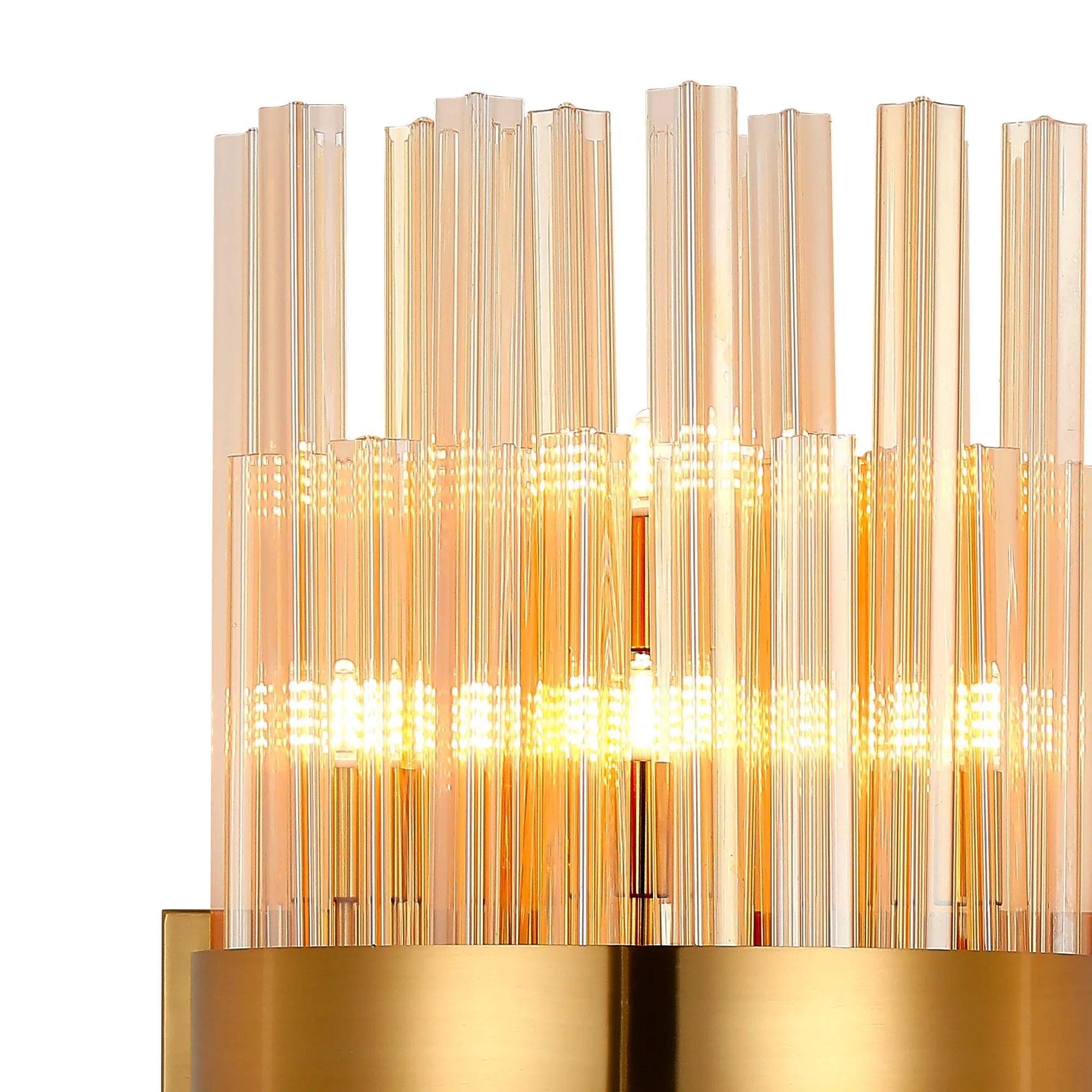 Farnley 8 Light - Wall Light - Brass & Amber