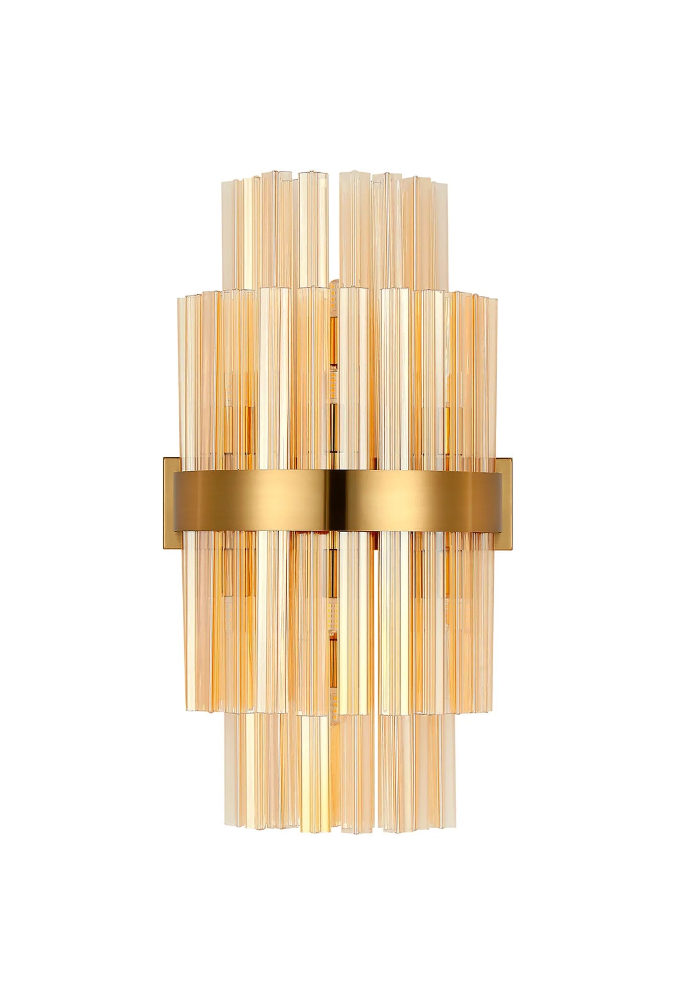 Farnley 8 Light - Wall Light - Brass & Amber