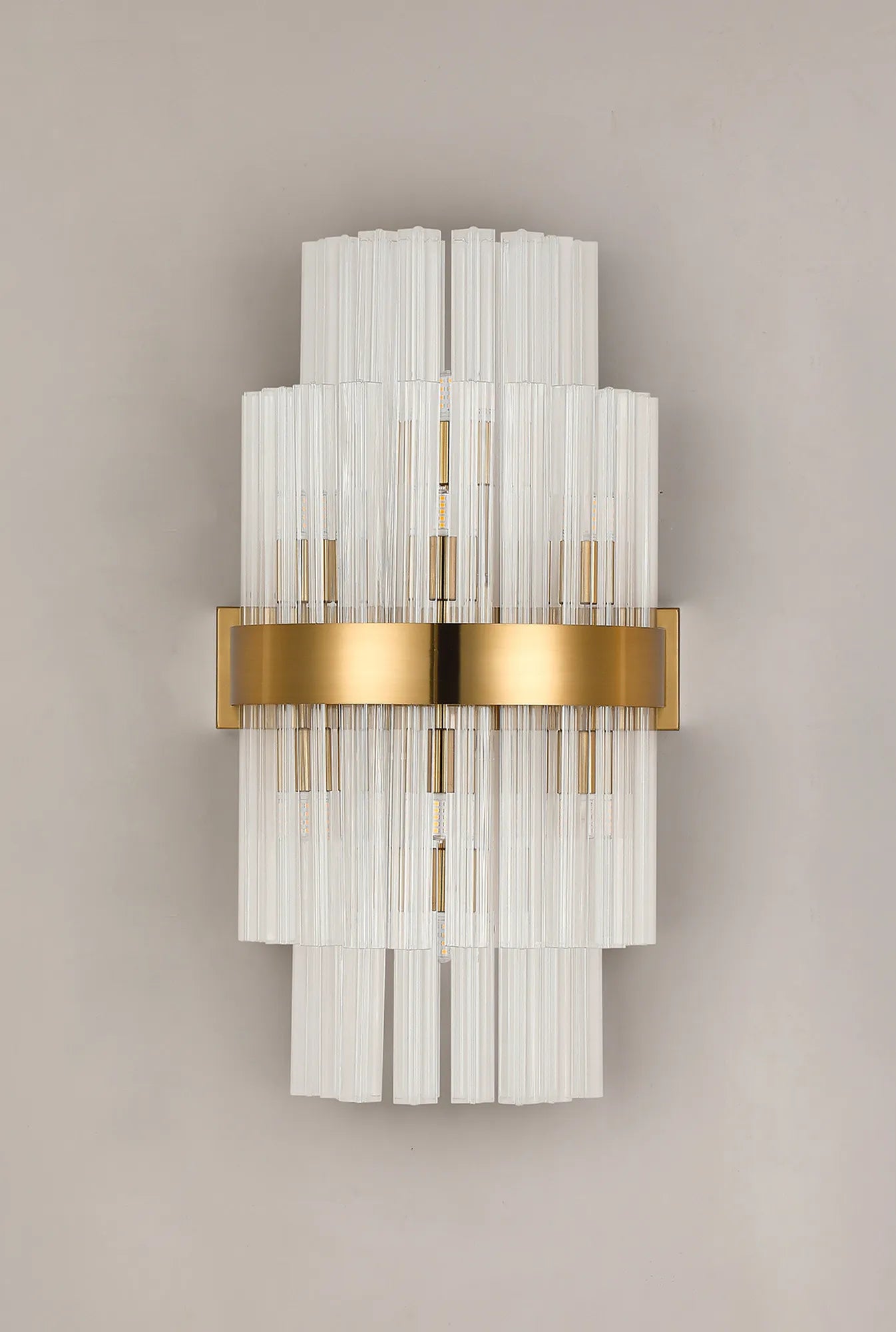 Farnley 8 Light - Wall Light - Brass & Clear