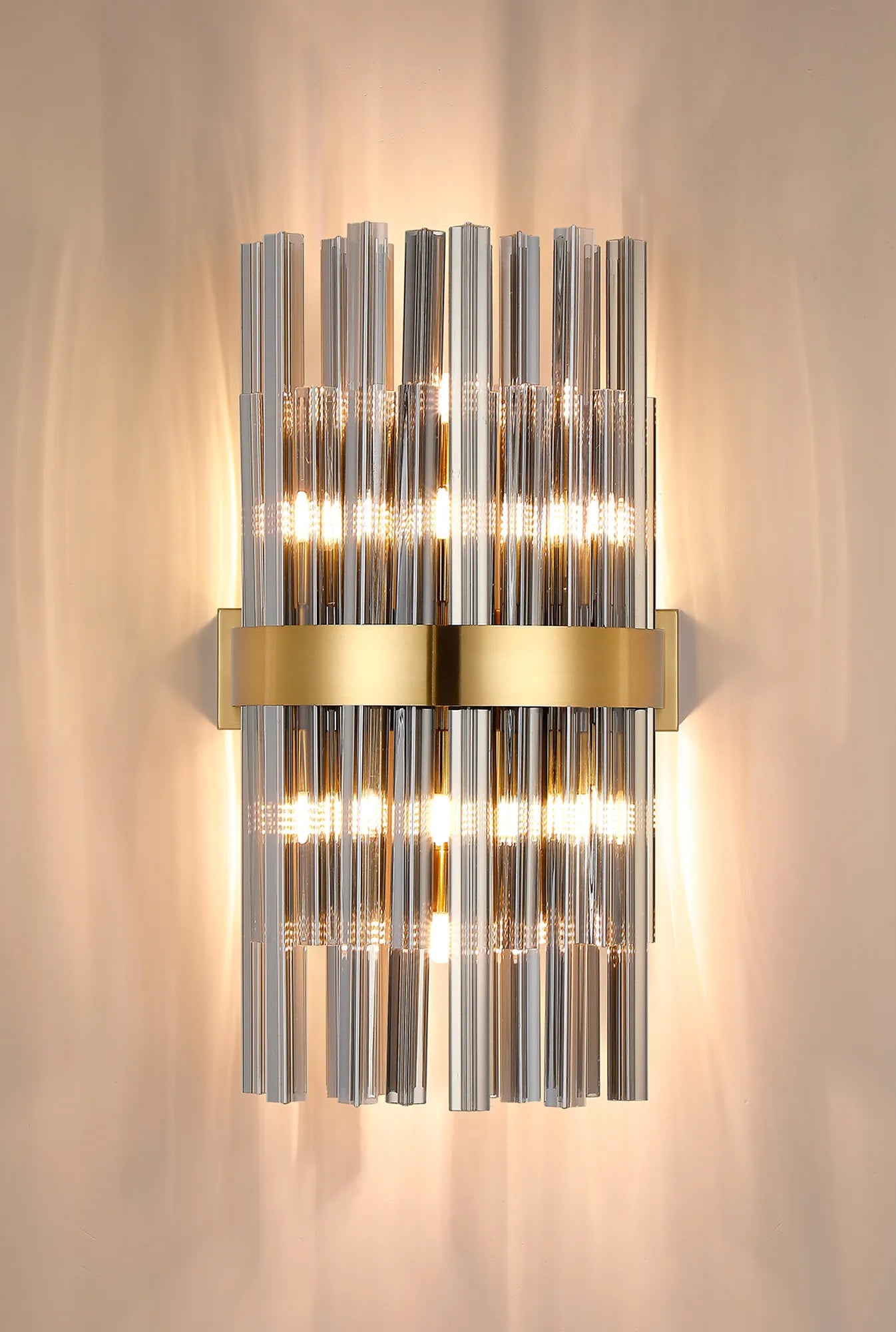Farnley 8 Light - Wall Light - Brass & Smoke