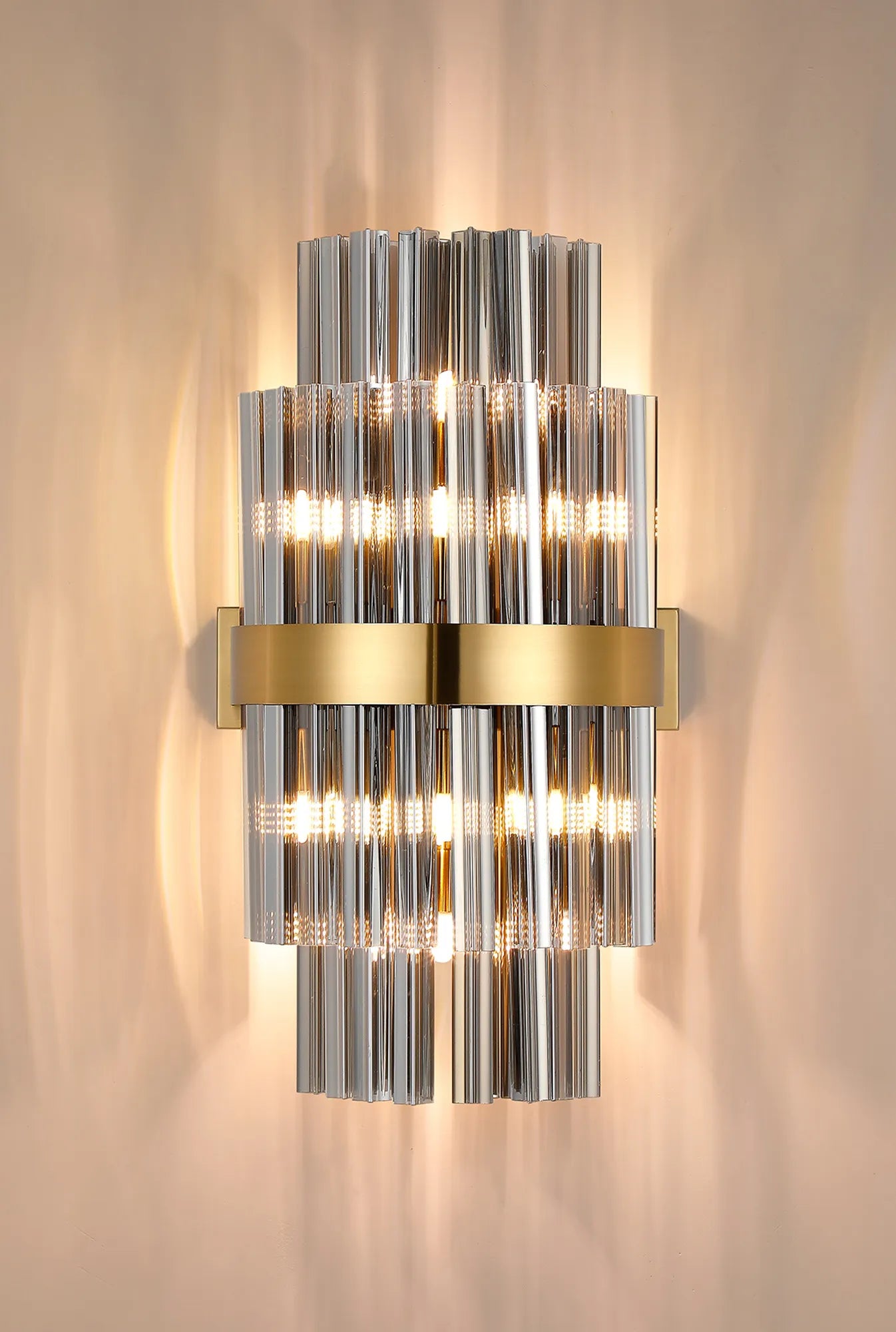 Farnley 8 Light - Wall Light - Brass & Smoke