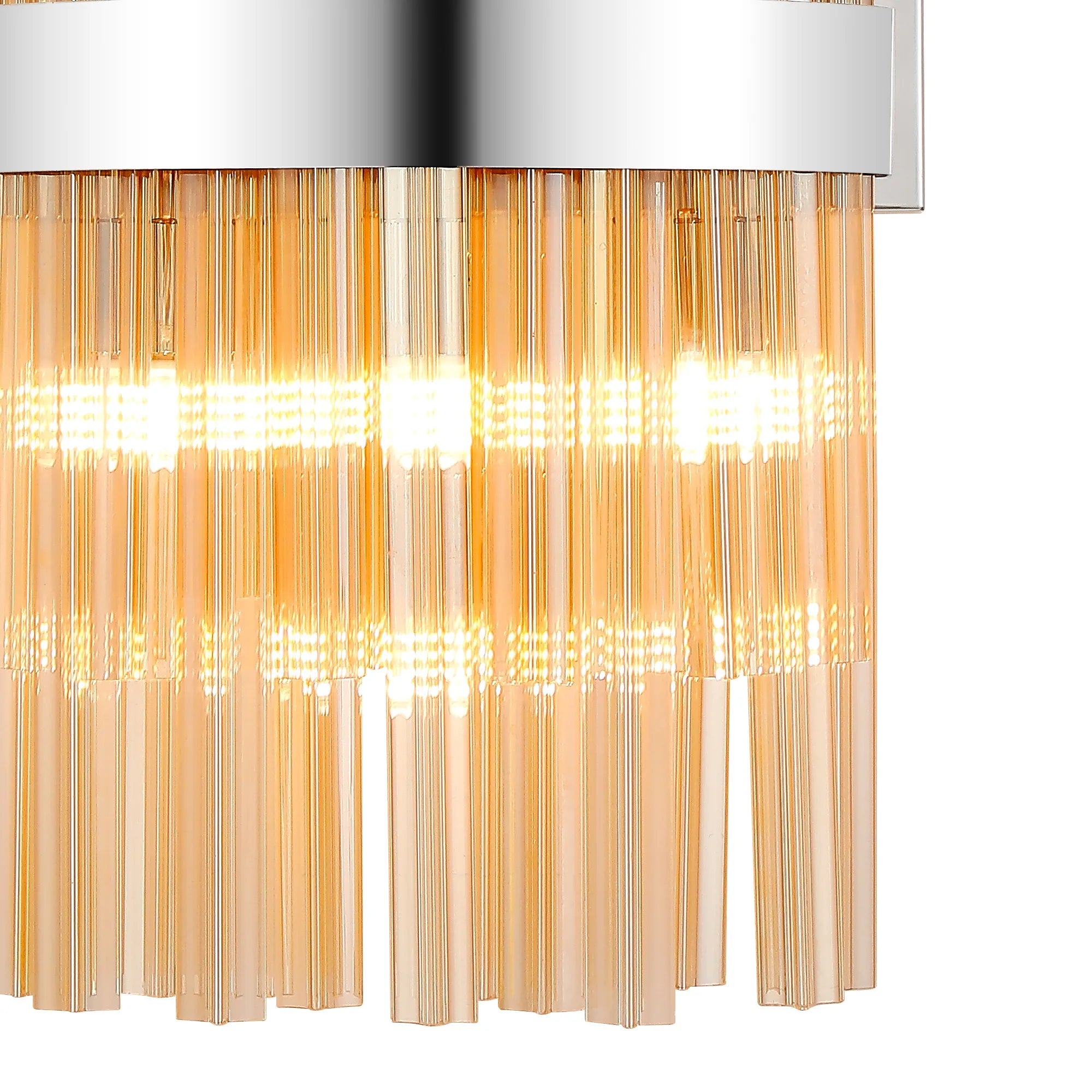 Farnley 8 Light - Wall Light - Polished Nickel & Amber