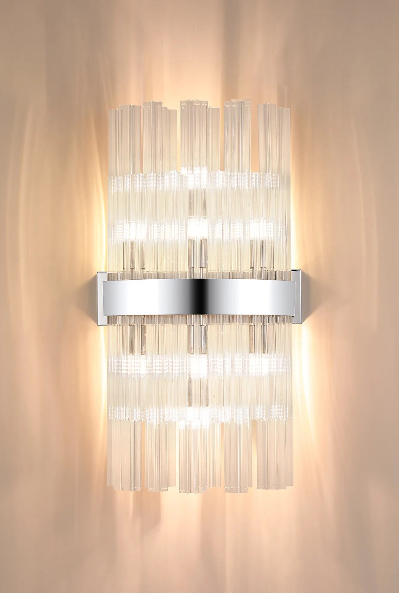 Farnley 8 Light - Wall Light - Polished Nickel & Clear