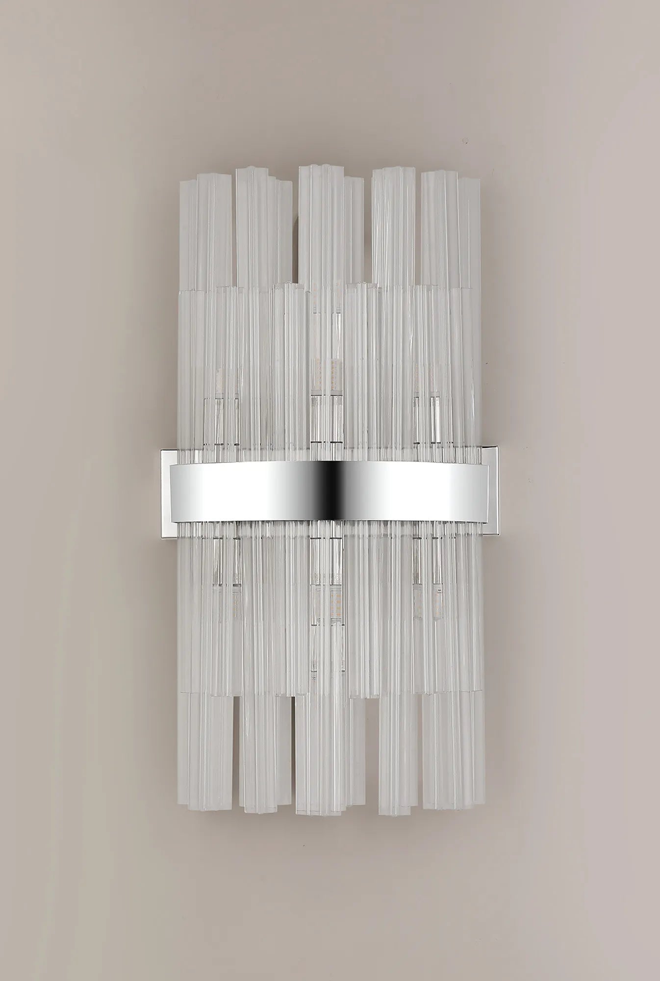 Farnley 8 Light - Wall Light - Polished Nickel & Clear