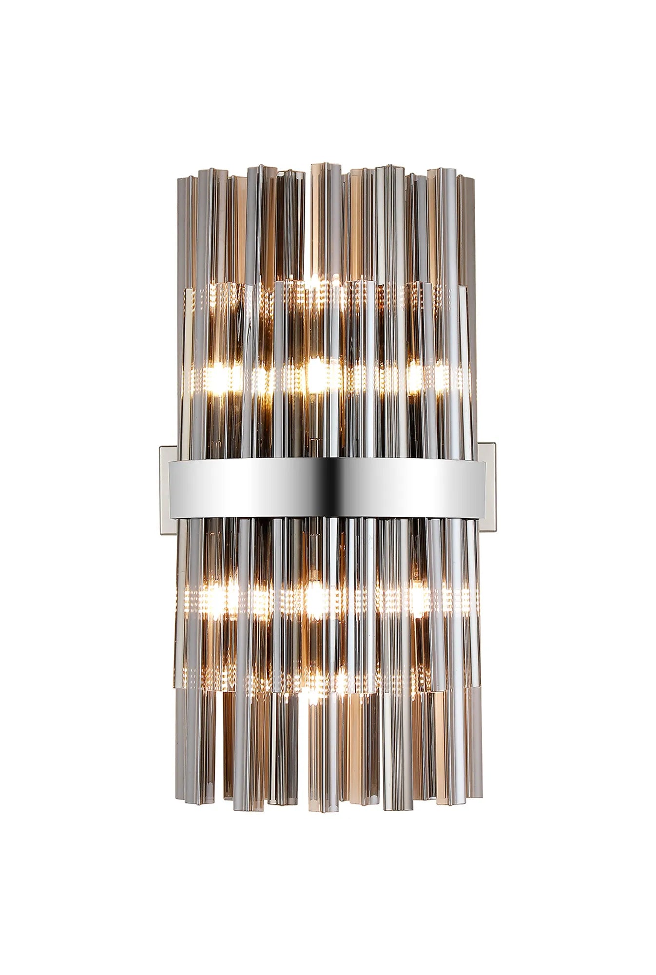 Farnley 8 Light - Wall Light - Polished Nickel & Smoke