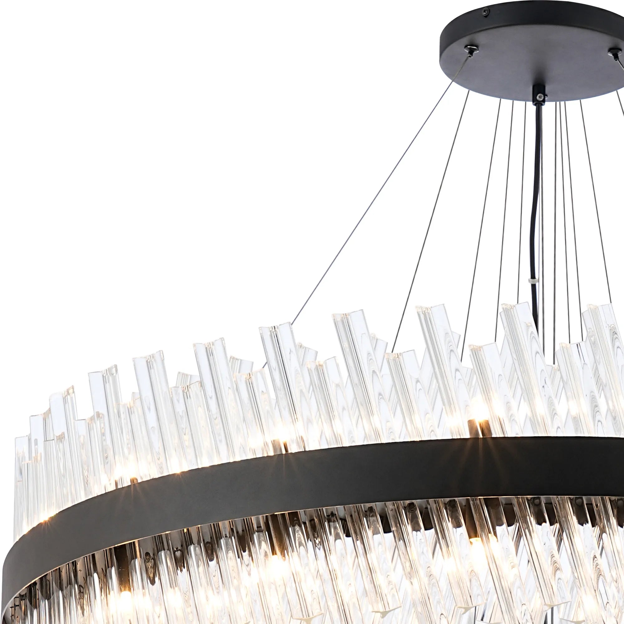 Farnley 5 Tier 1m Pendant 32 Light - Black & Clear