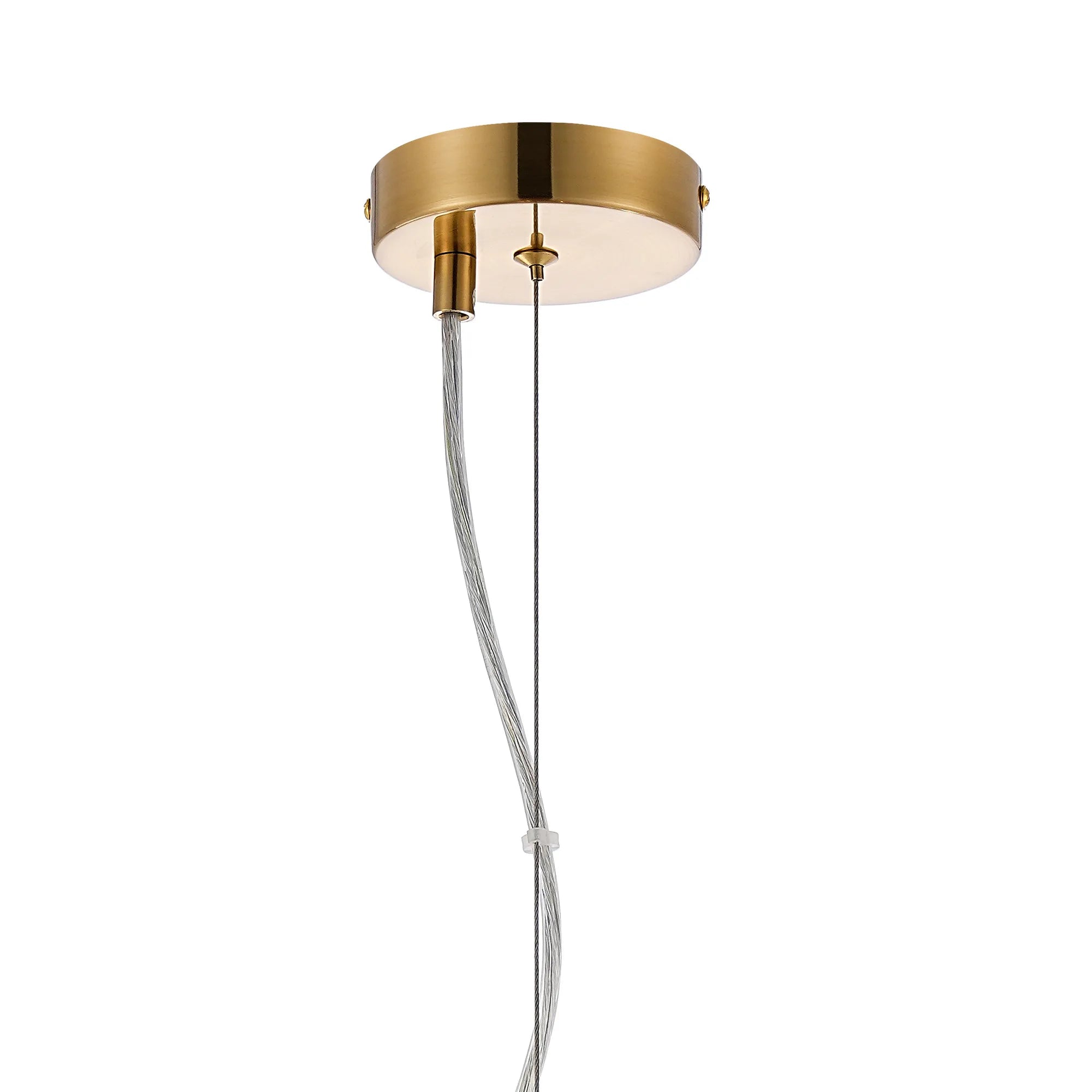 Farnley Pendant Round 6 Light - Brass & Clear Sculpted Glass