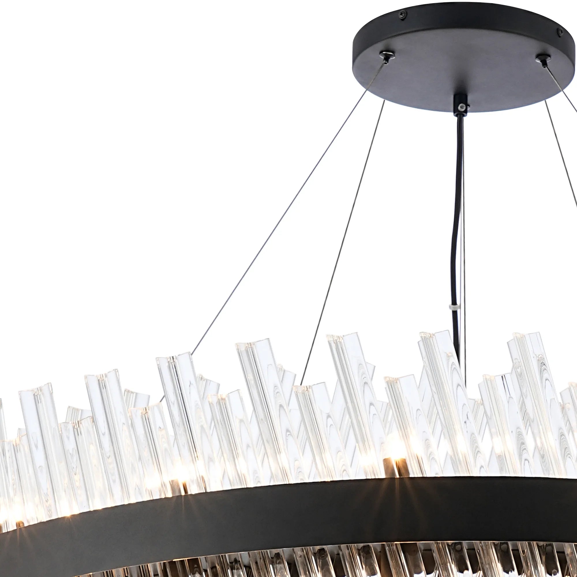 Farnley 2 Tier 1m Pendant 32 Light - Satin Black & Clear