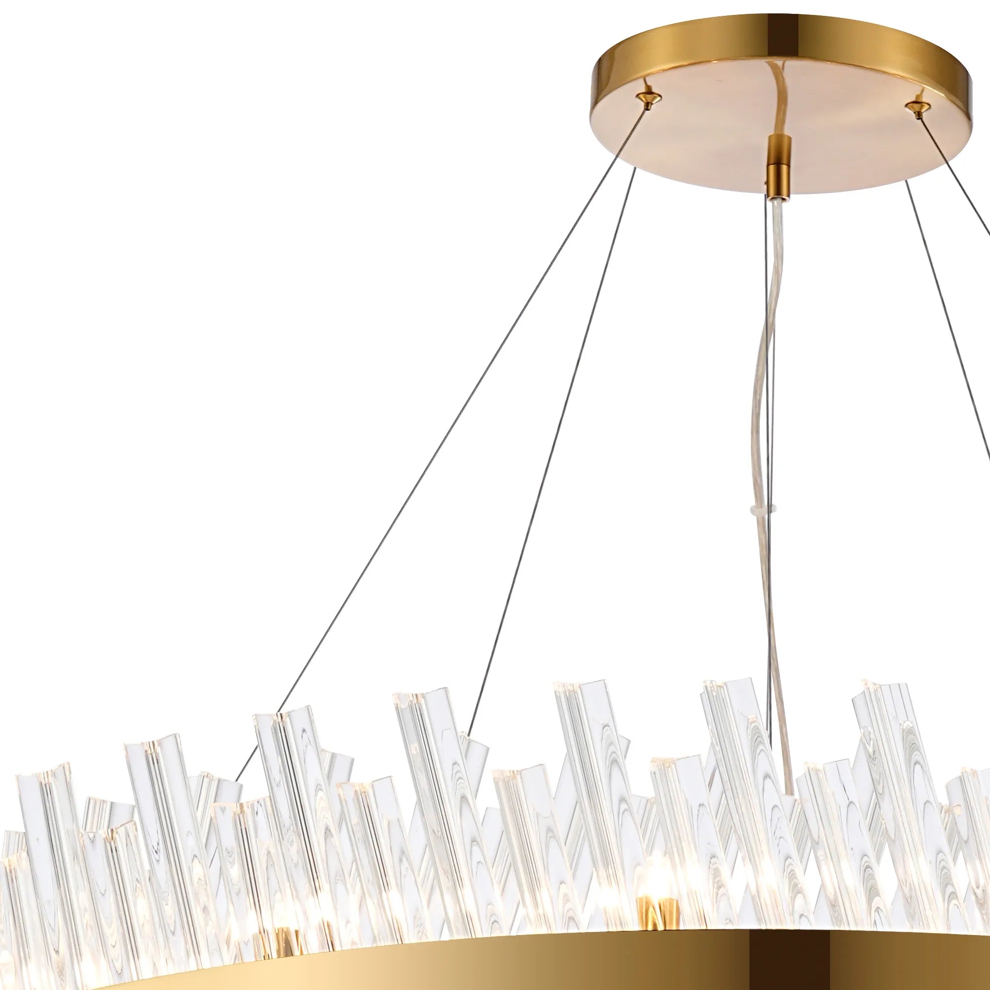 Farnley 2 Tier 1m Pendant 32 Light - Brass & Clear