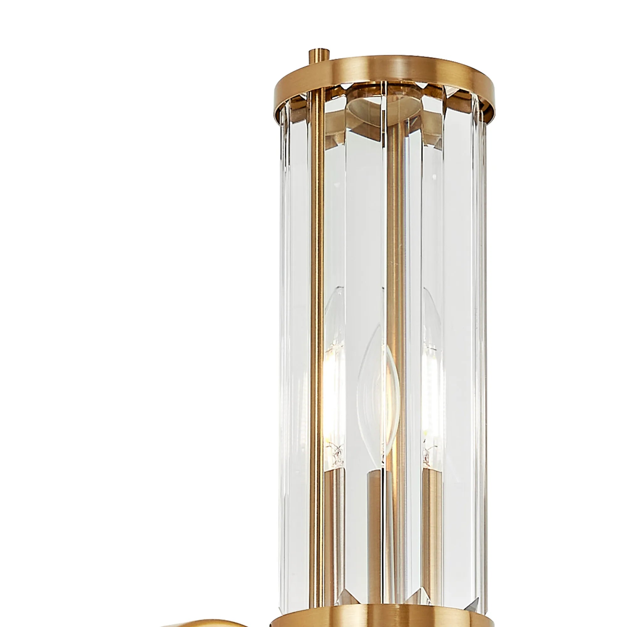 Fratton 2 Light Crystal Wall Up & Down IP44 - Gold & Clear Crystal