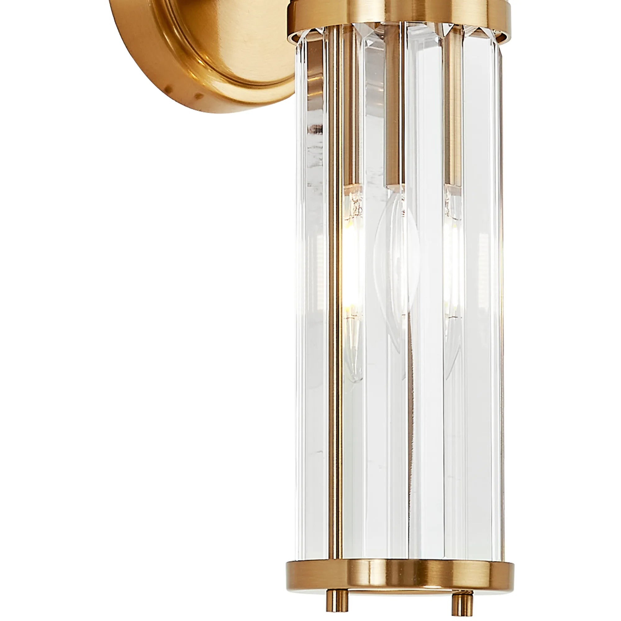 Fratton 2 Light Crystal Wall Up & Down IP44 - Gold & Clear Crystal