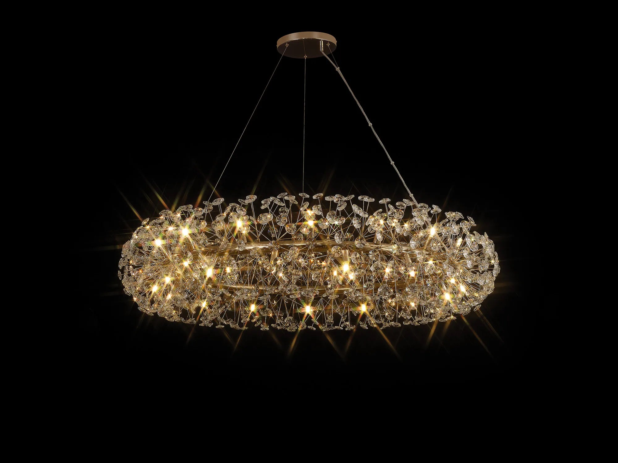 Grosvenor 1.2m Ring Pendant 30 Light Chandelier - French Gold