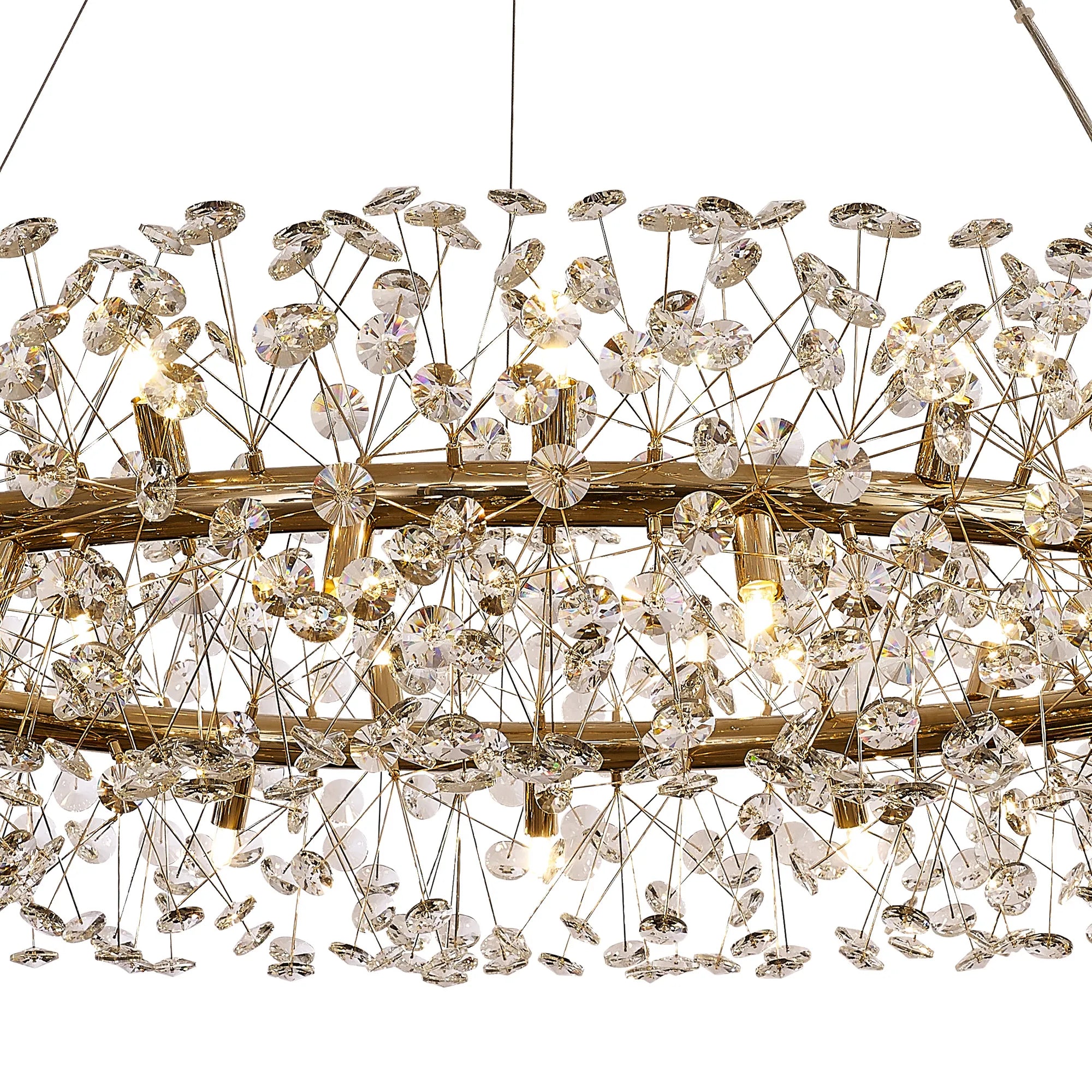 Grosvenor 1.2m Ring Pendant 30 Light Chandelier - French Gold