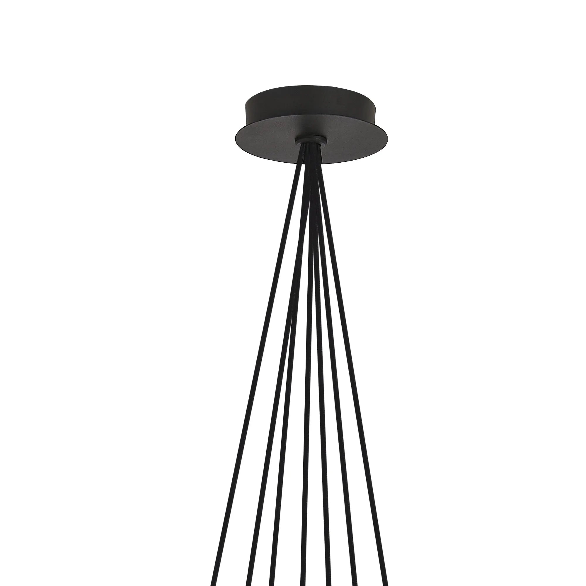 Grosvenor 7 Light Cluster Pendant - Satin Black & Crystal Shade