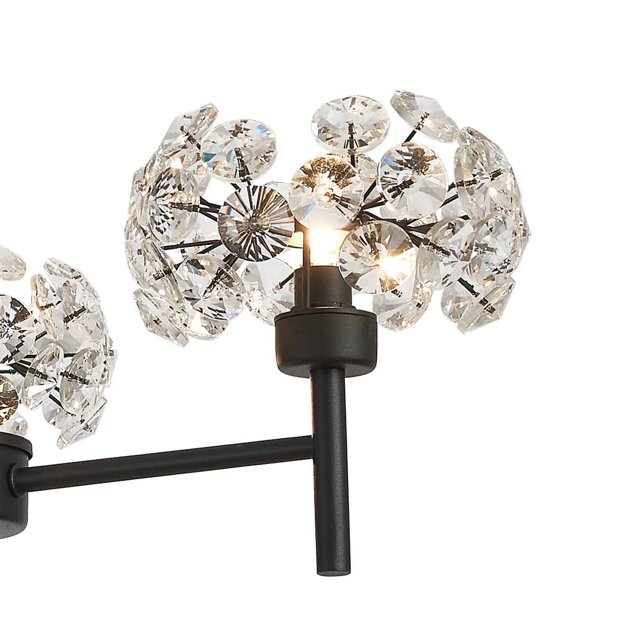 Grosvenor 3 x Telescopic Light - Satin Black & Crystal Shade