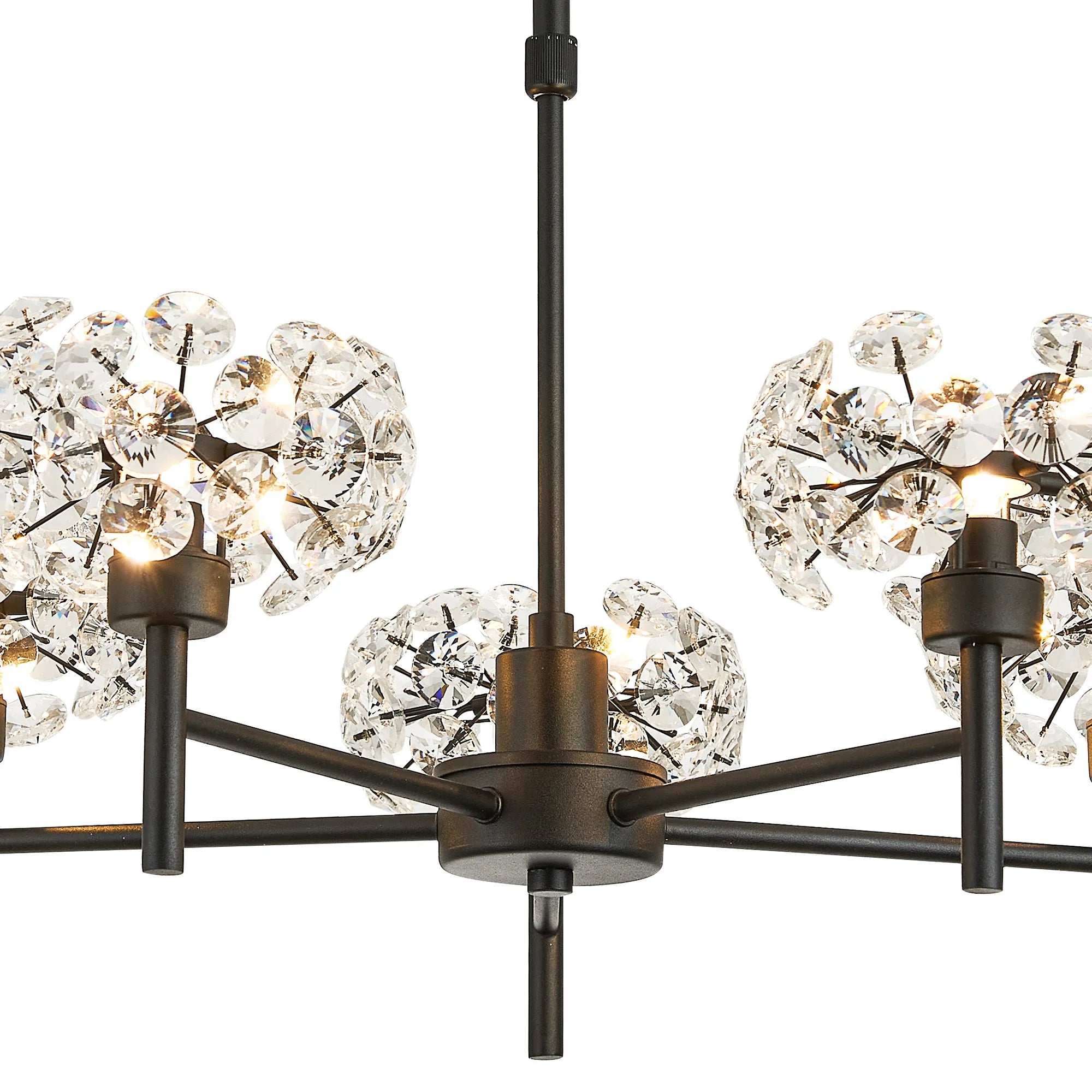 Grosvenor 5 x Telescopic Light - Satin Black & Crystal Shade