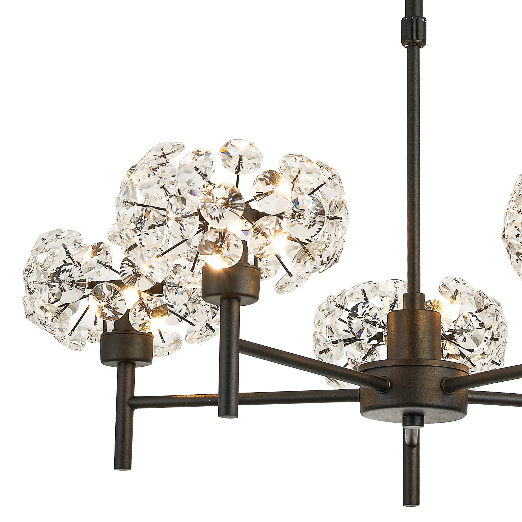 Grosvenor 5 x Telescopic Light - Satin Black & Crystal Shade