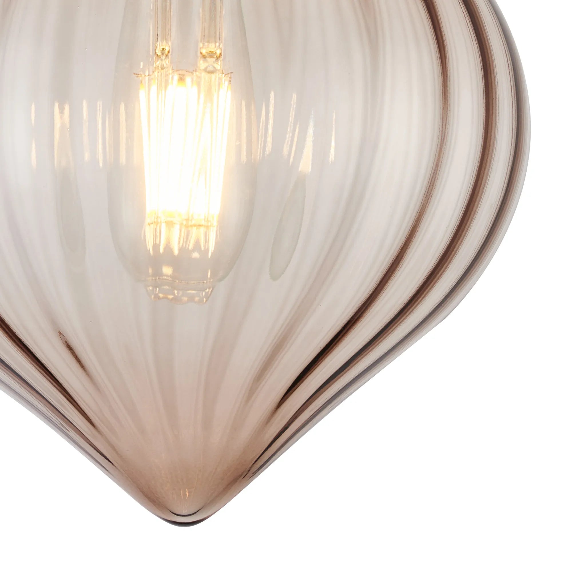 Grove Flush Ceiling Light with Flower Bud Shade - Satin Black & Cognac