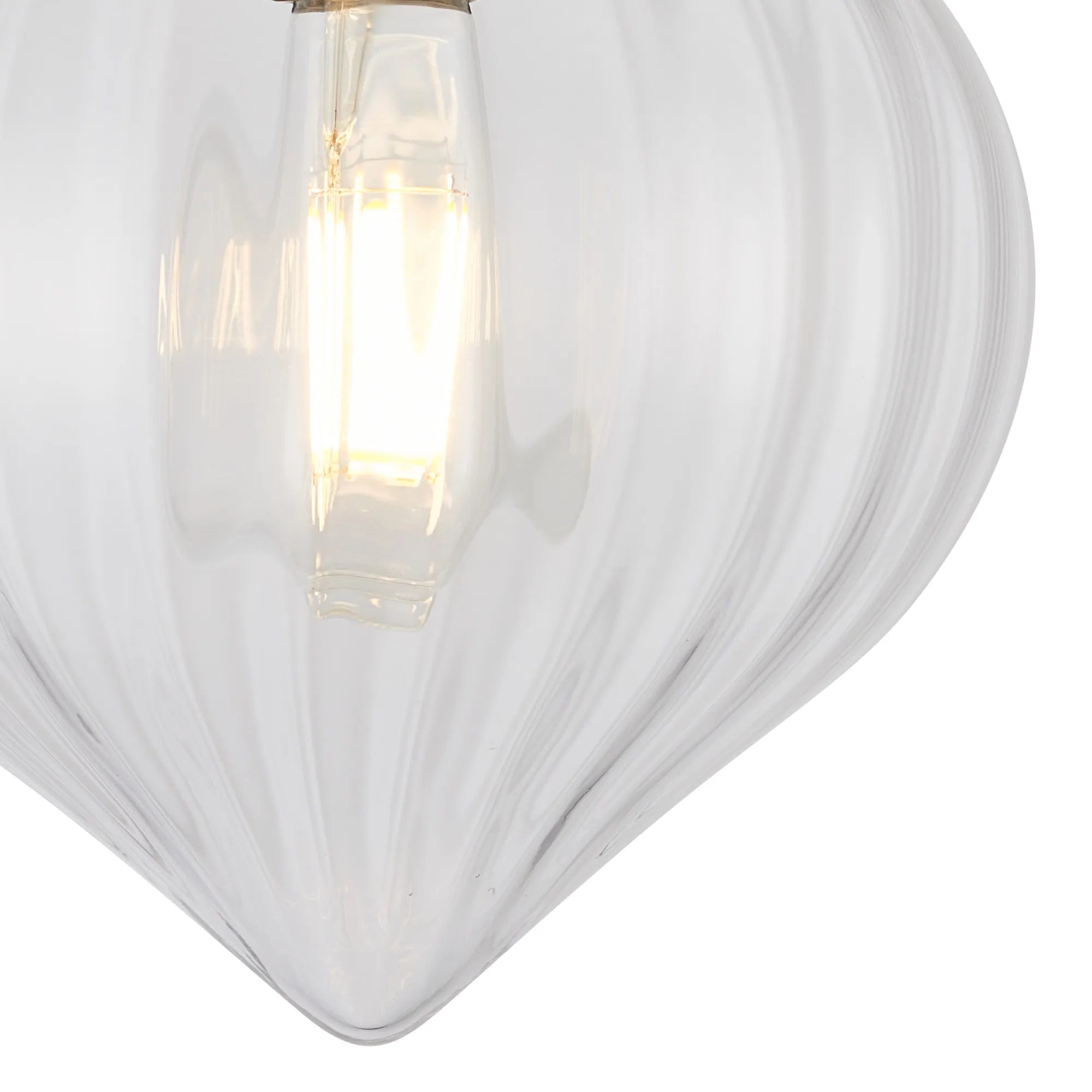 Grove Flush Ceiling Light with Flower Bud Shade - French Gold & Clear