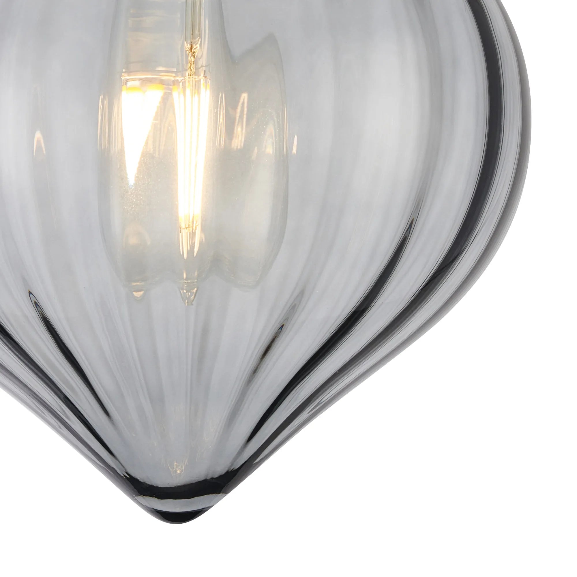 Grove Flush Ceiling Light with Flower Bud Shade - French Gold & Smoke