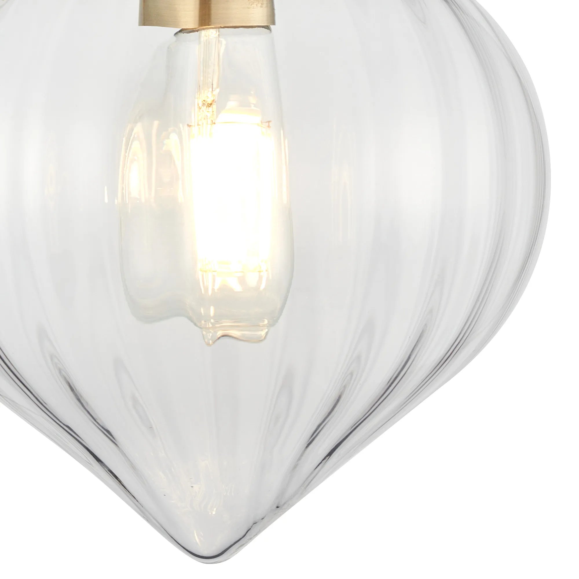 Grove Wall Light with Flower Bud Shade - Antique Brass & Clear