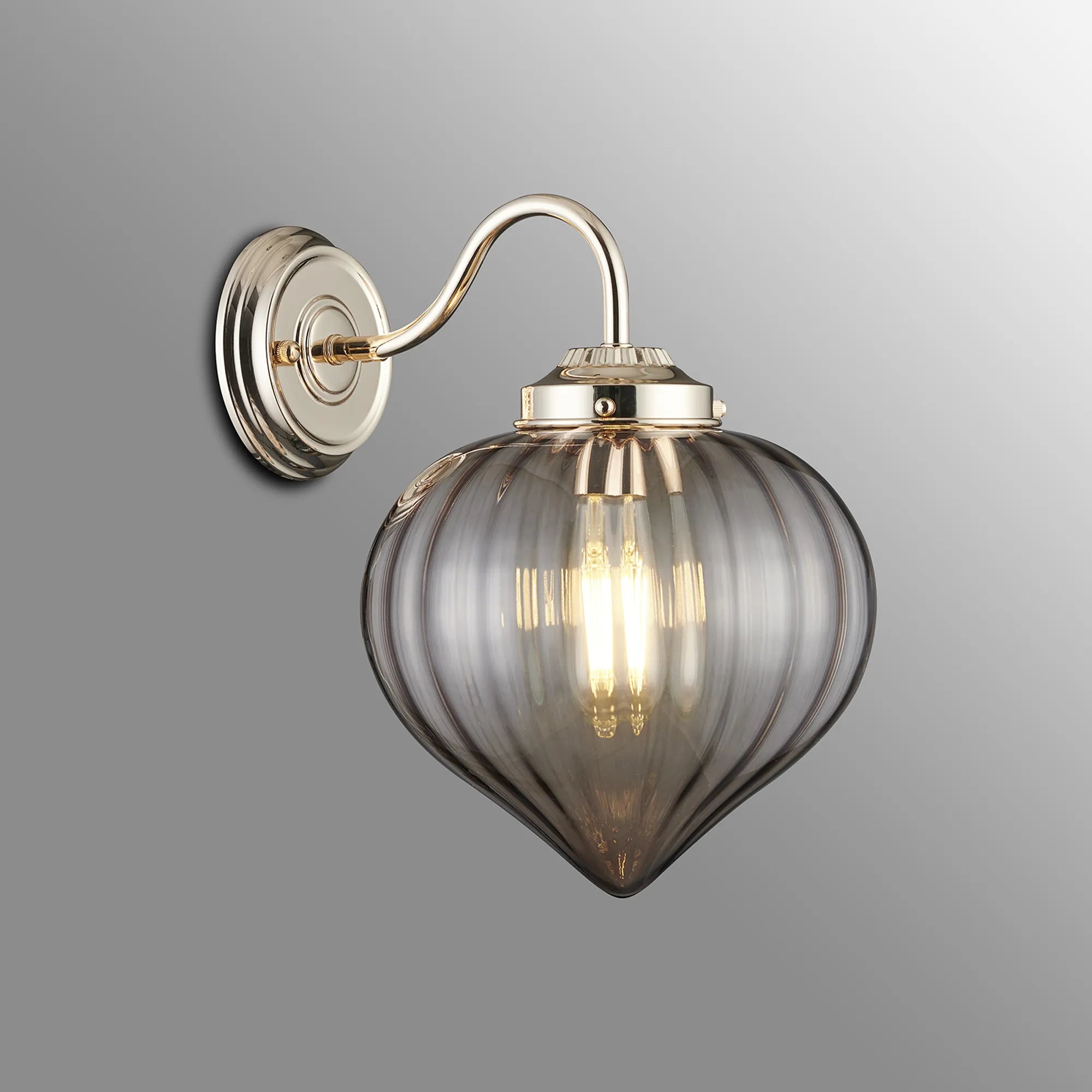 Grove Wall Light with Flower Bud Shade - French Gold & Cognac