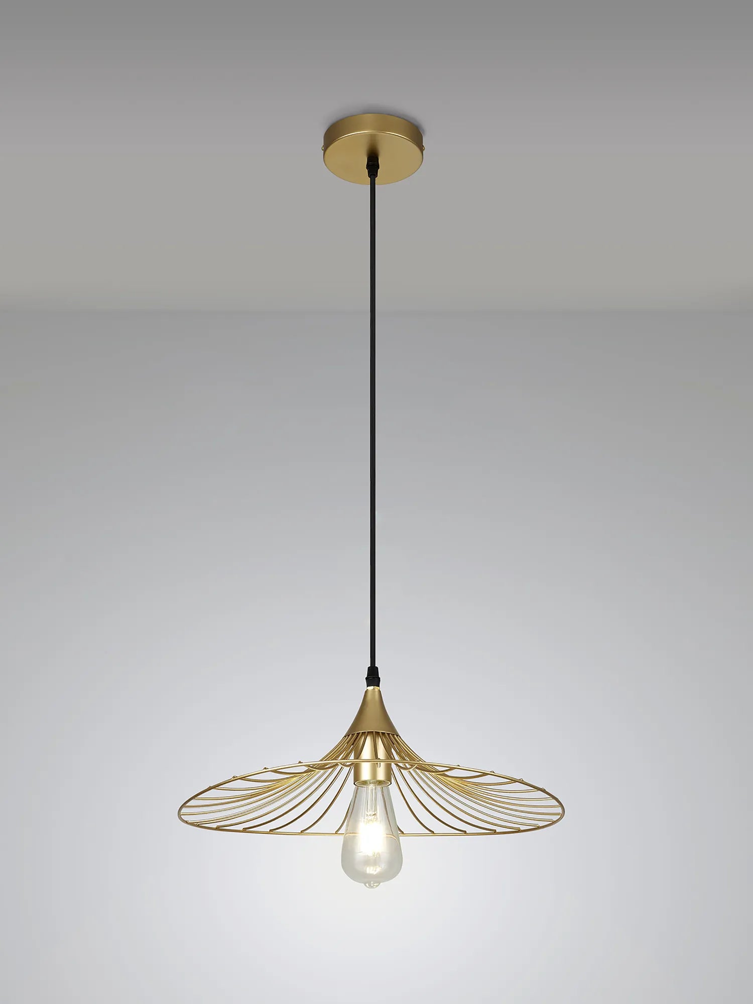 Halstead Shallow Pendant - Painted Gold