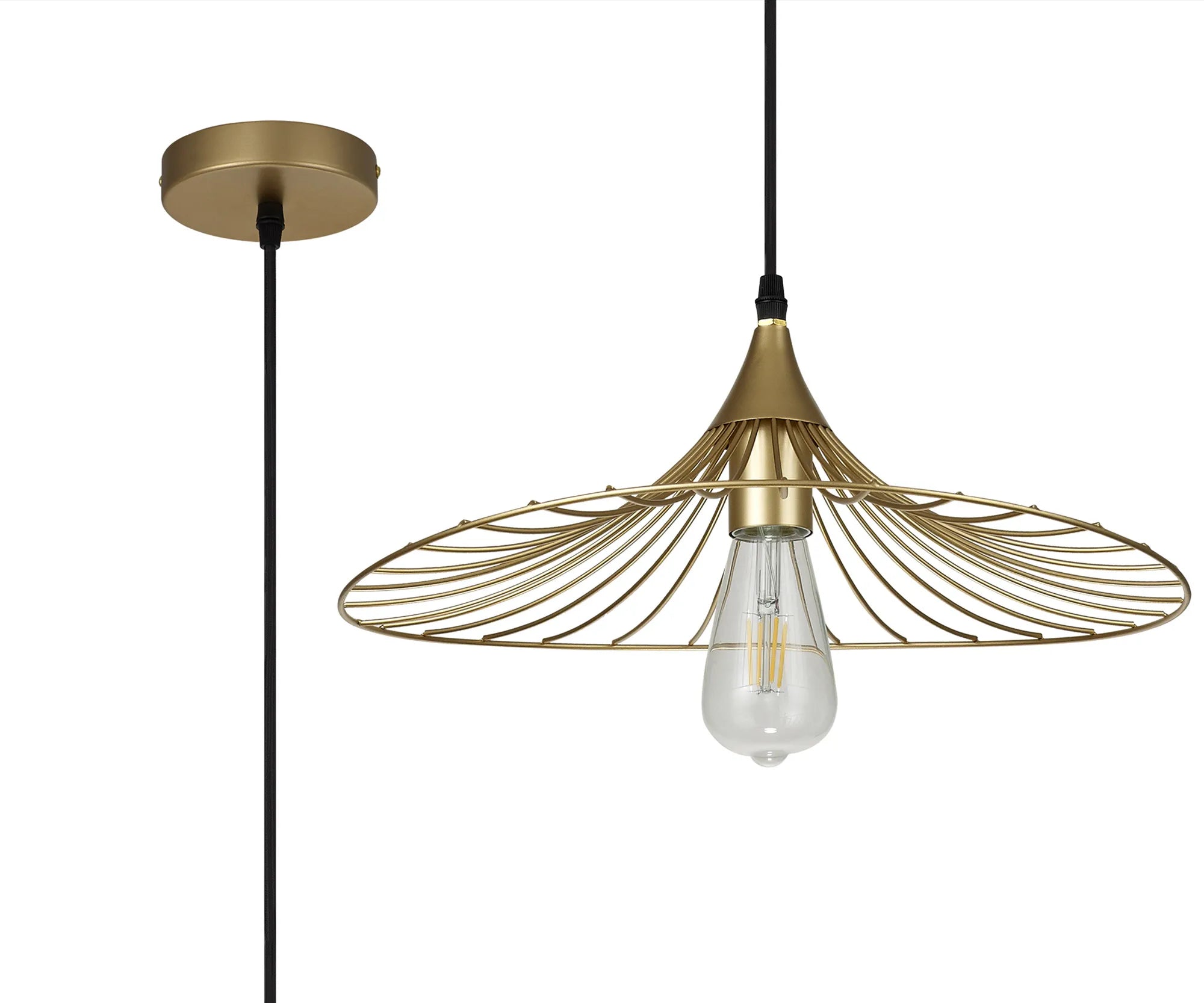 Halstead Shallow Pendant - Painted Gold