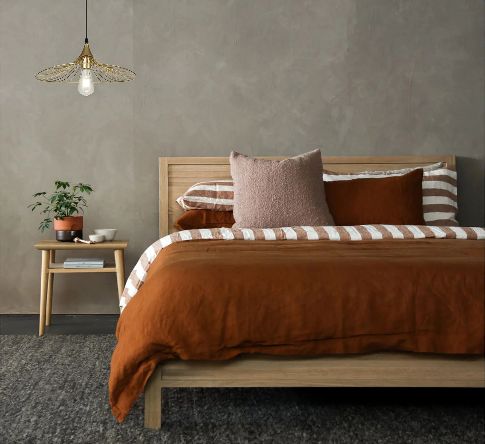 Halstead Shallow Pendant - Painted Gold