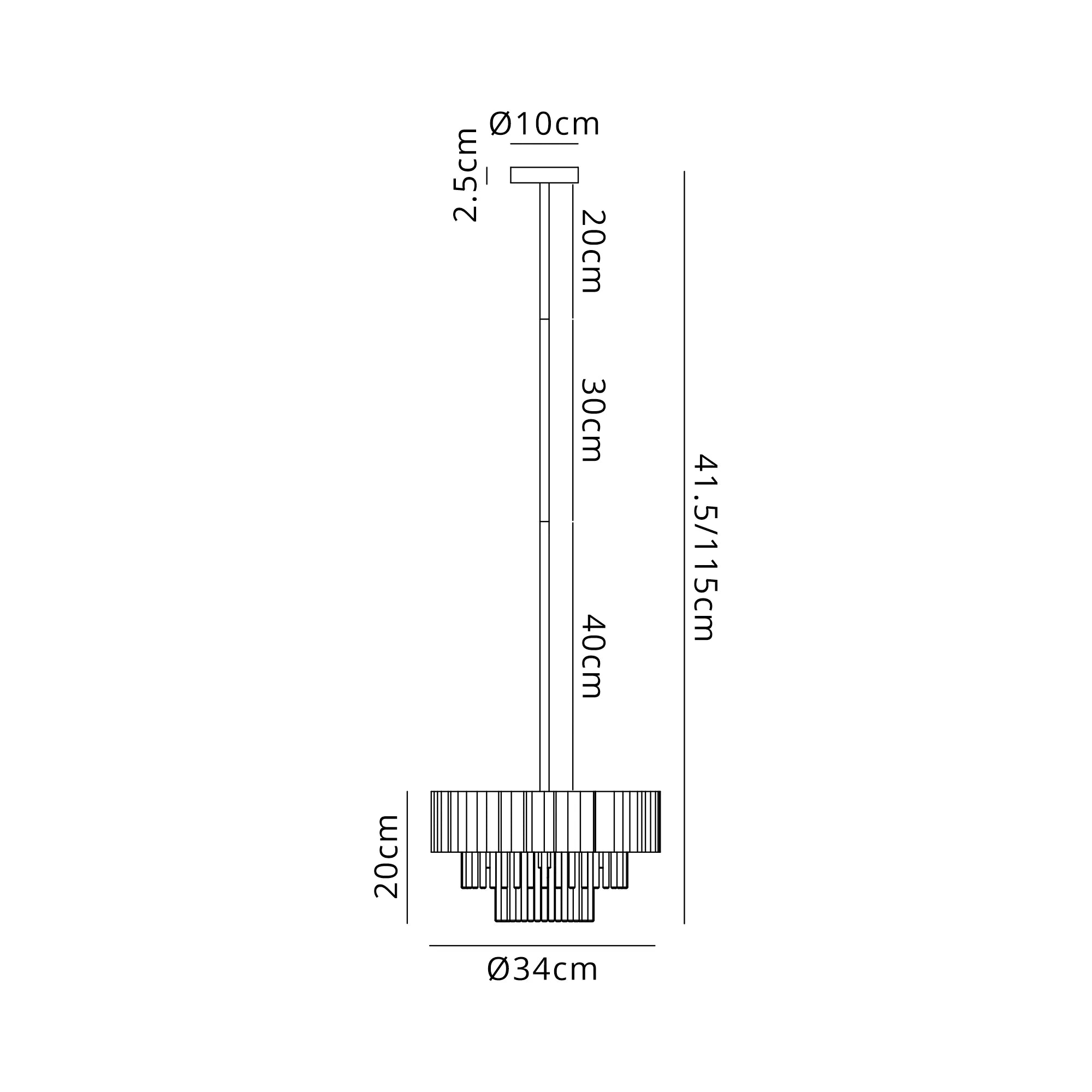 Eastney Fixed Pendant 4 Light -Oxidised Coffee & Polished Chrome & Clear Glass