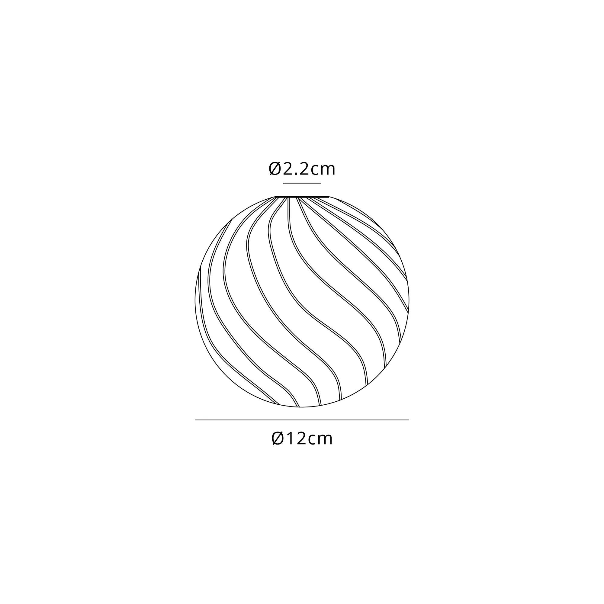 Bradley 12cm Swirl Round Glass Shade (J) - Clear