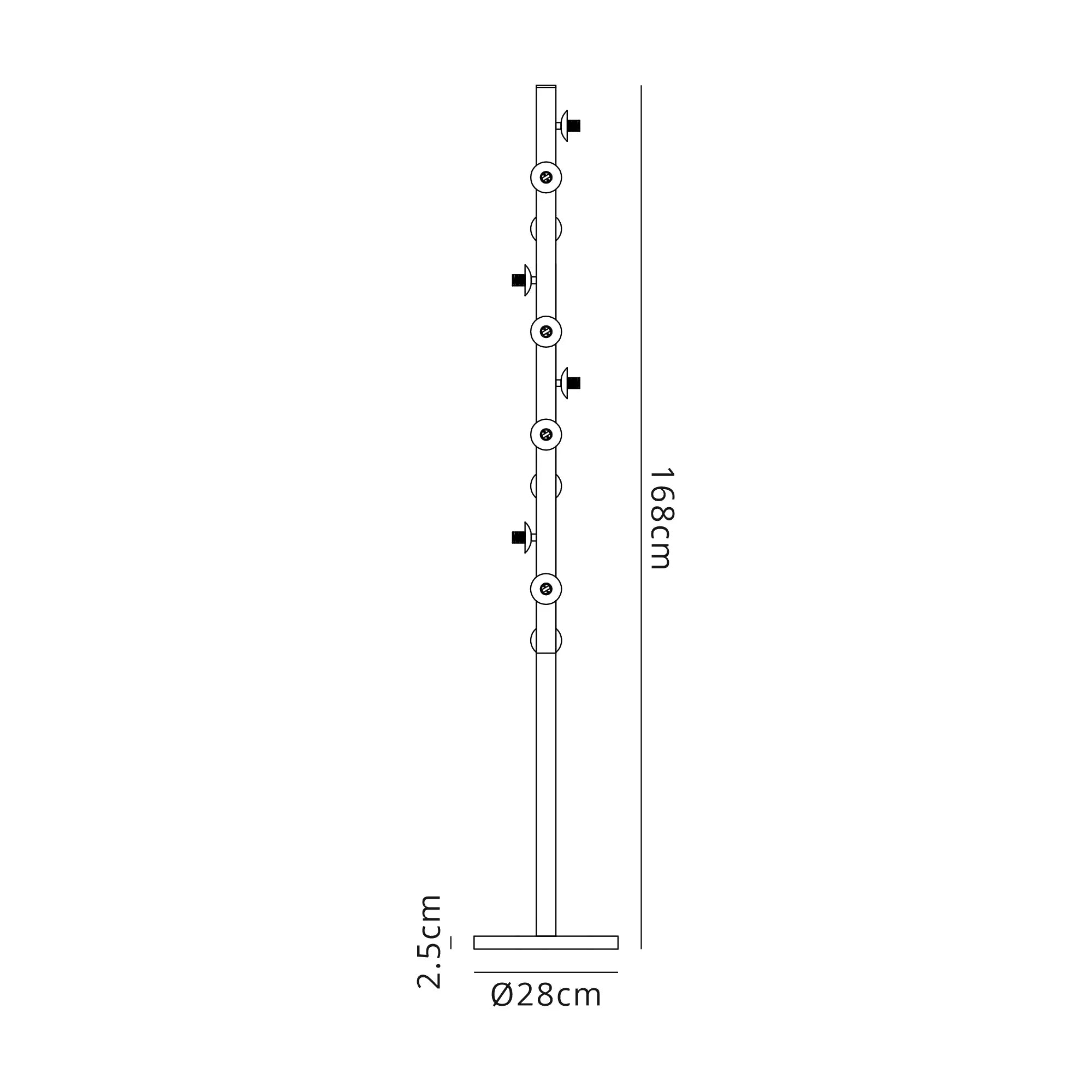 Deacon Floor Lamp Without Shade 1 Single Light - Satin Black