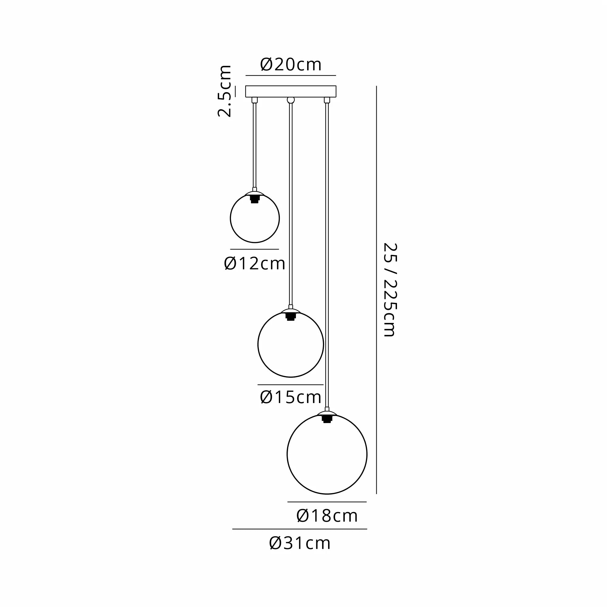 Deacon Round Pendant 3 Light - Satin Nickel & Iridescent