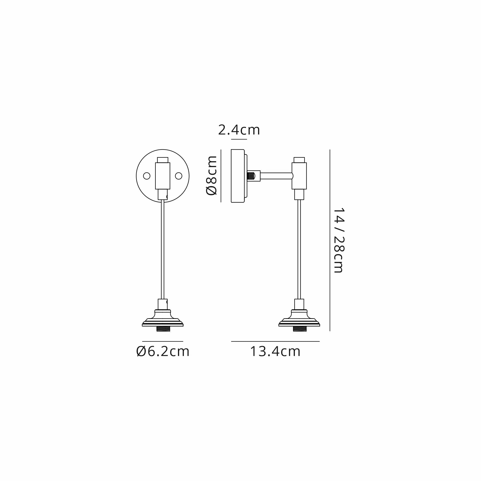 Dene Adjustable Wall Light - Frame 1 Light - IP44 Polished Nickel