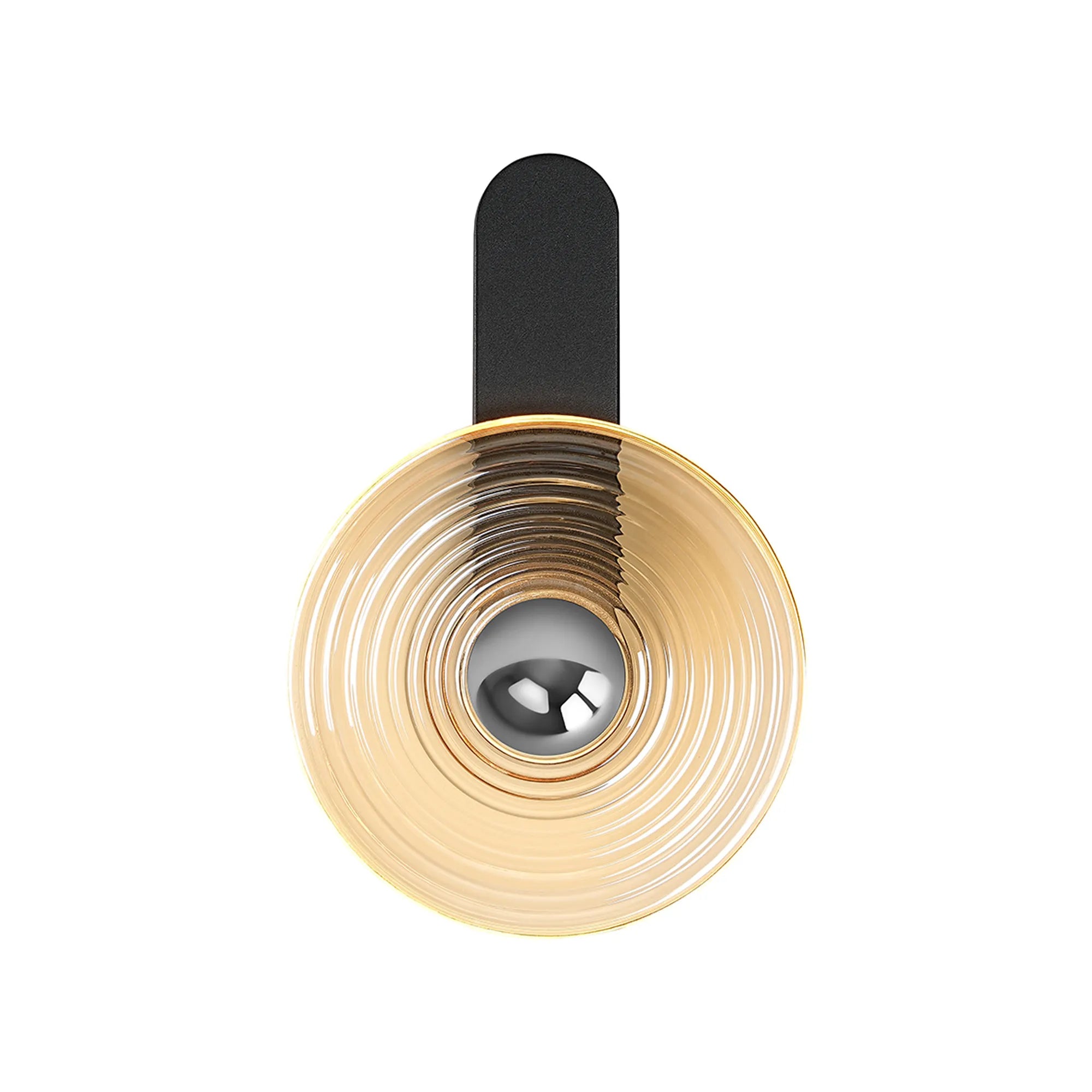 Milton Wall Lamp - Satin Black & Amber & Chrome