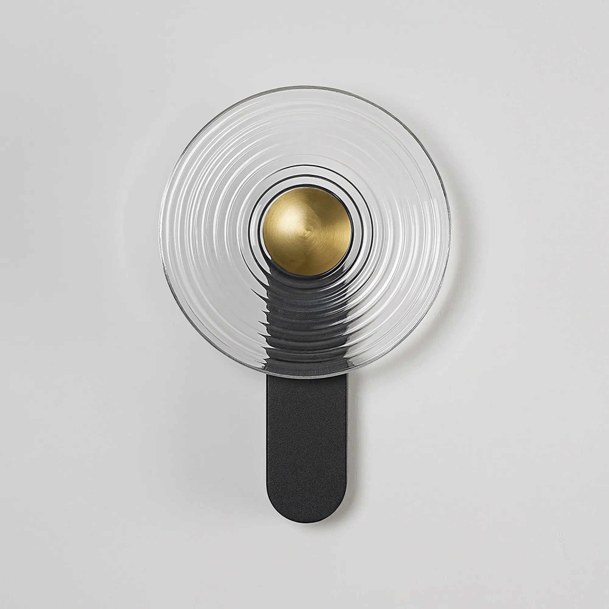 Milton Wall Lamp - Satin Black & Clear & Brass
