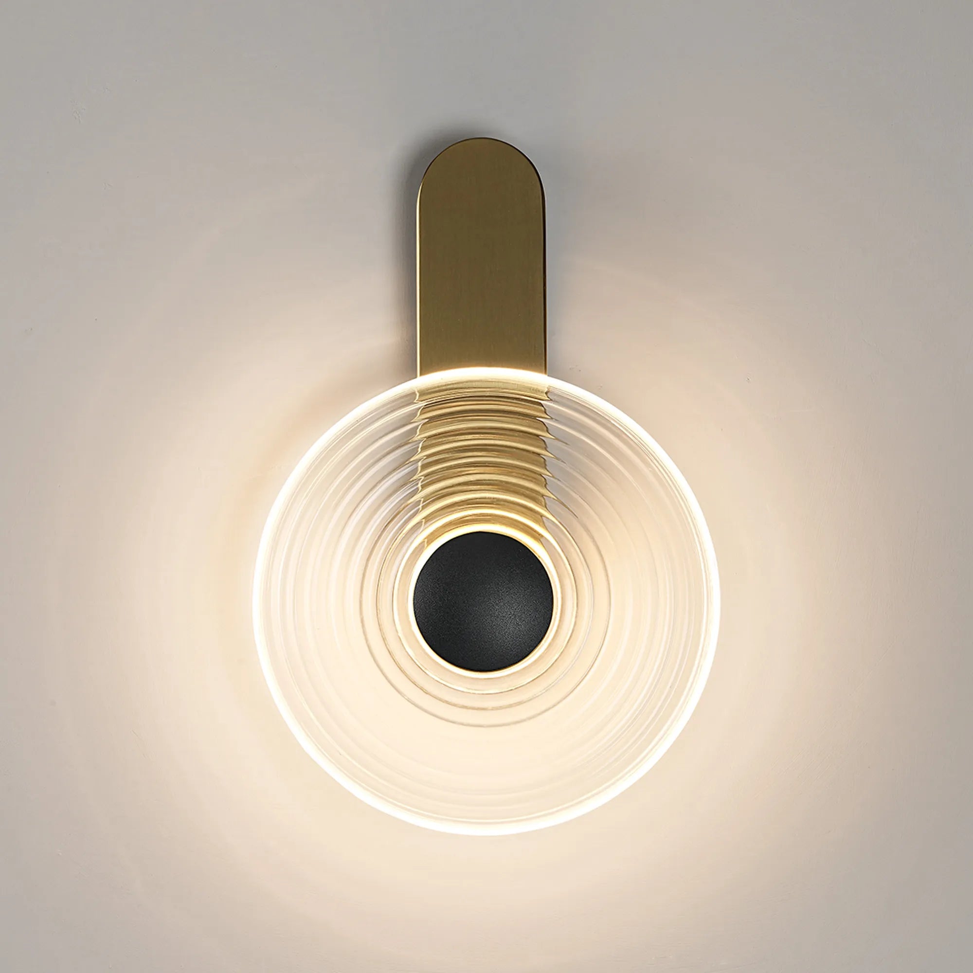 Milton Wall Lamp - Brass & Clear & Satin Black