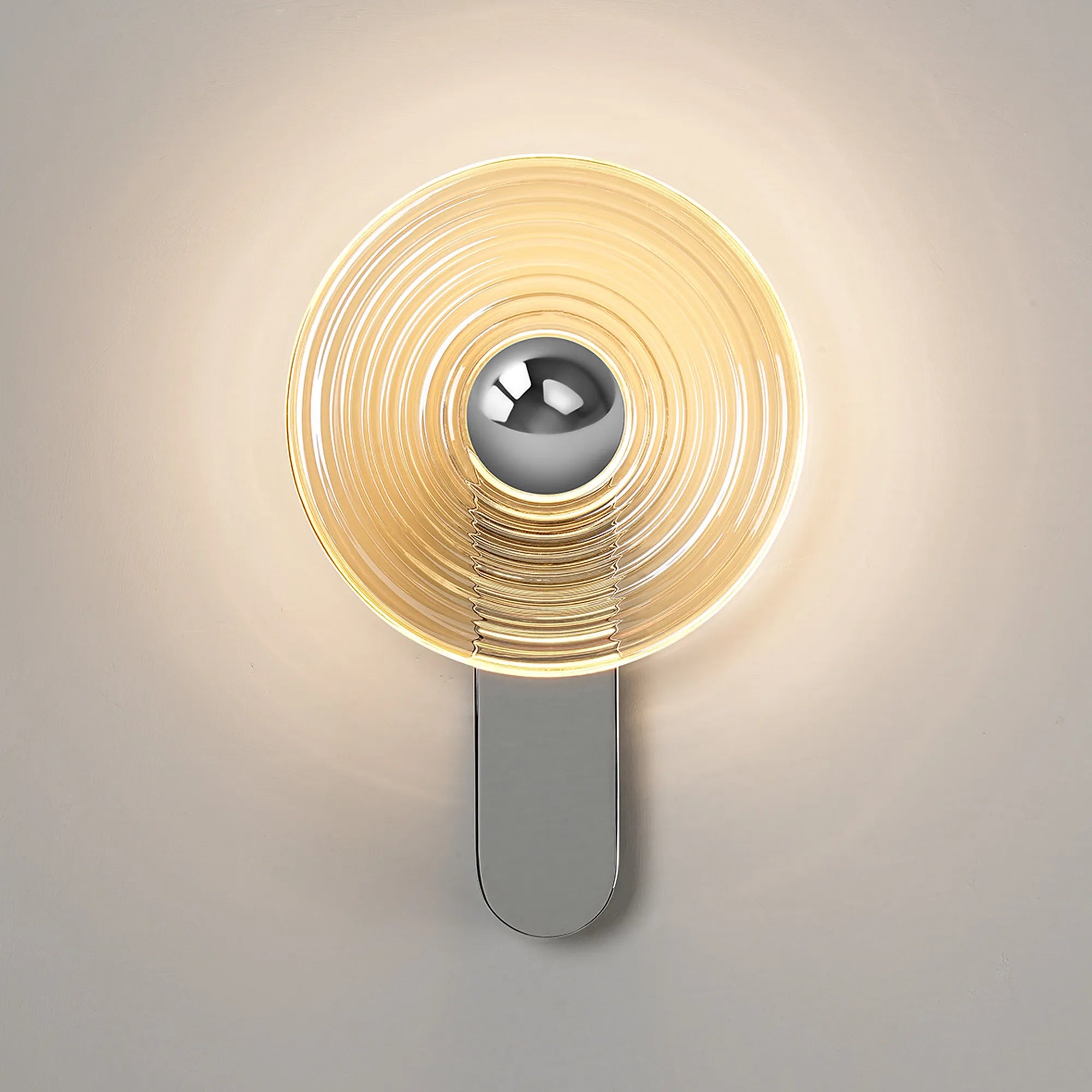 Milton Wall Lamp - Chrome & Amber