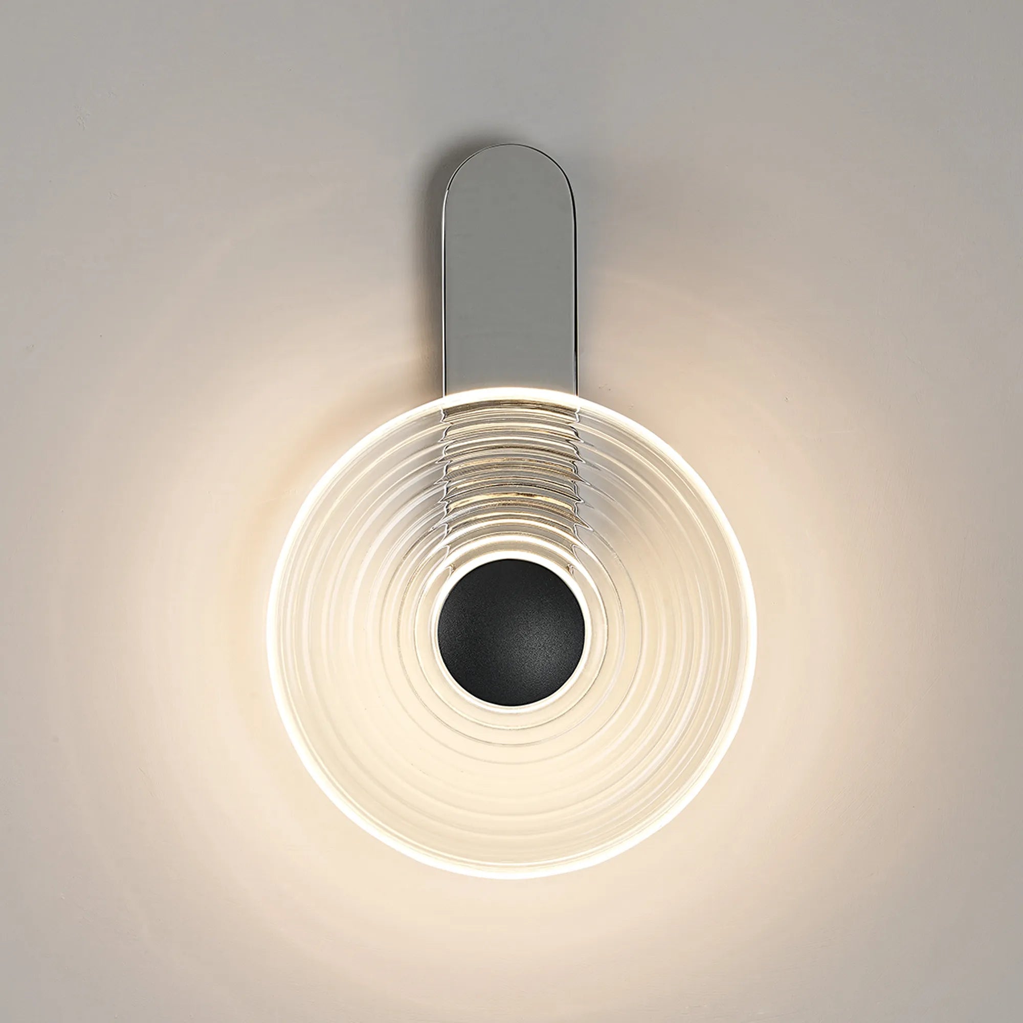 Milton Wall Lamp - Chrome & Clear & Satin Black