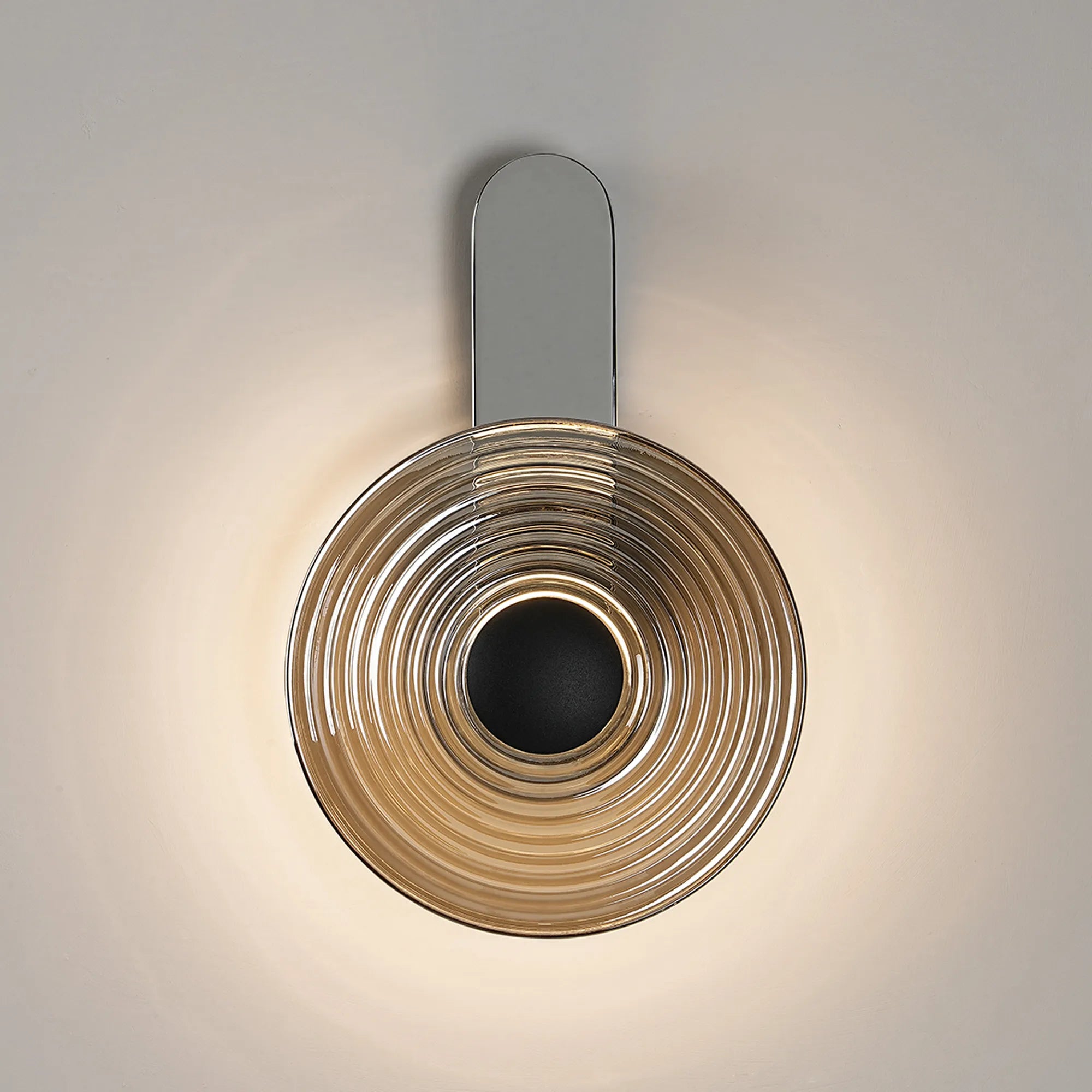 Milton Wall Lamp - Chrome & Smoke & Satin Black