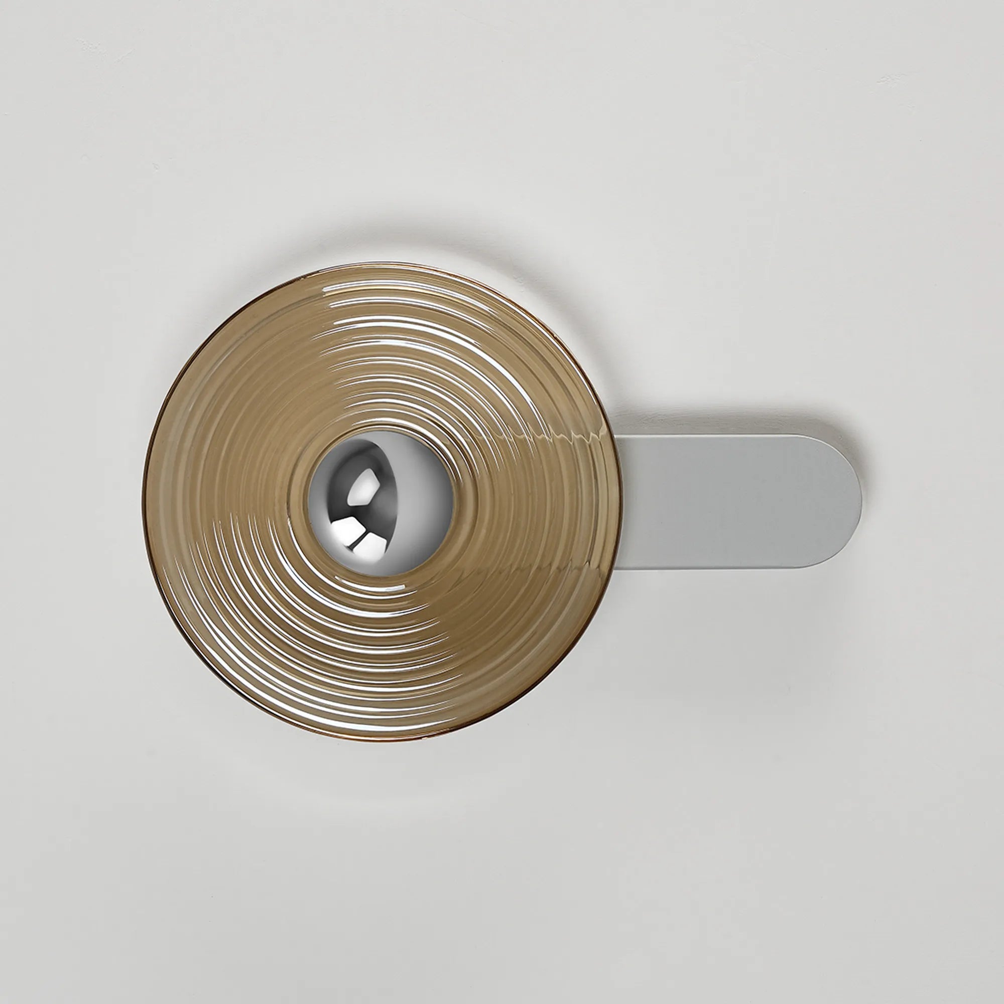 Milton Wall Lamp - Satin White & Amber & Chrome