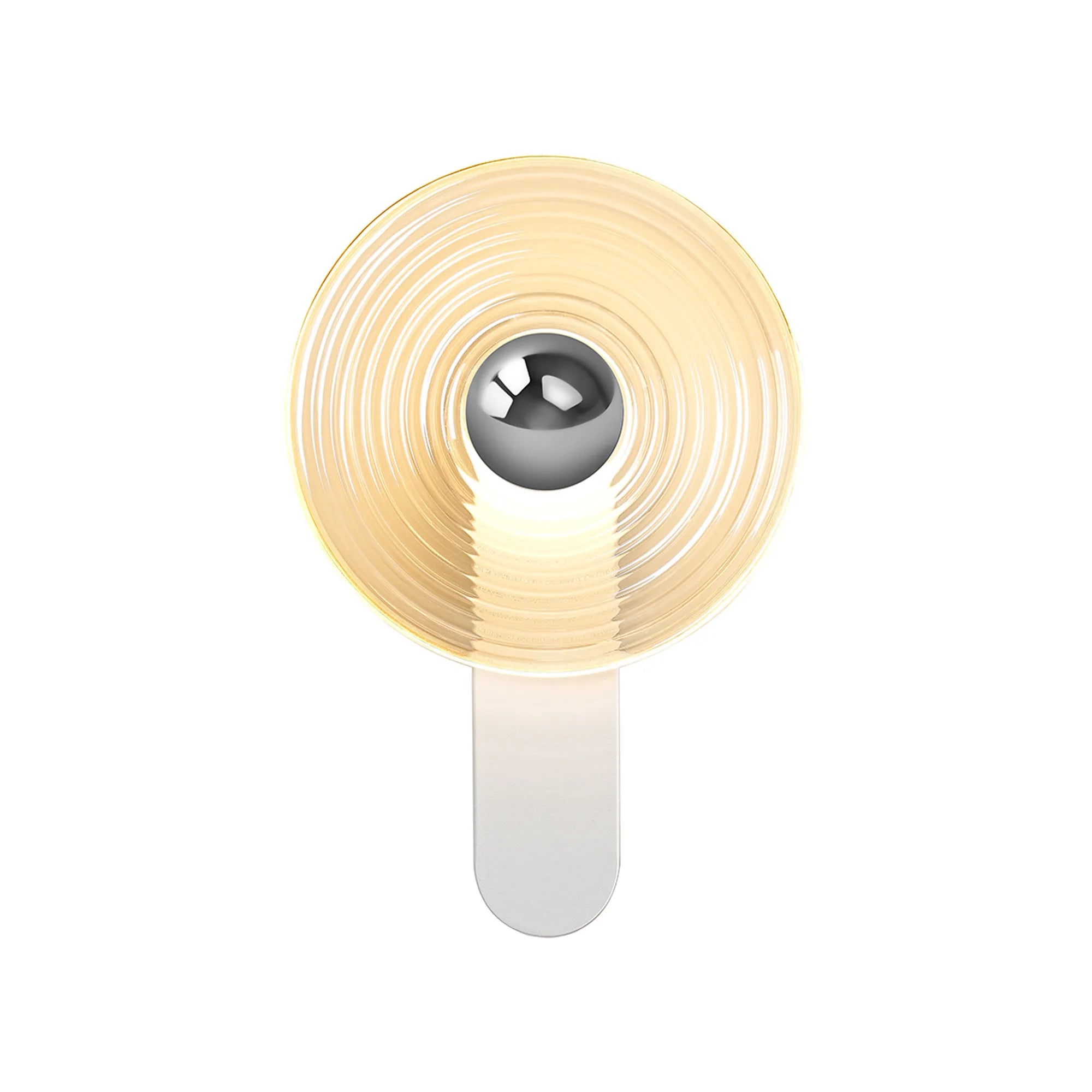 Milton Wall Lamp - Satin White & Amber & Chrome