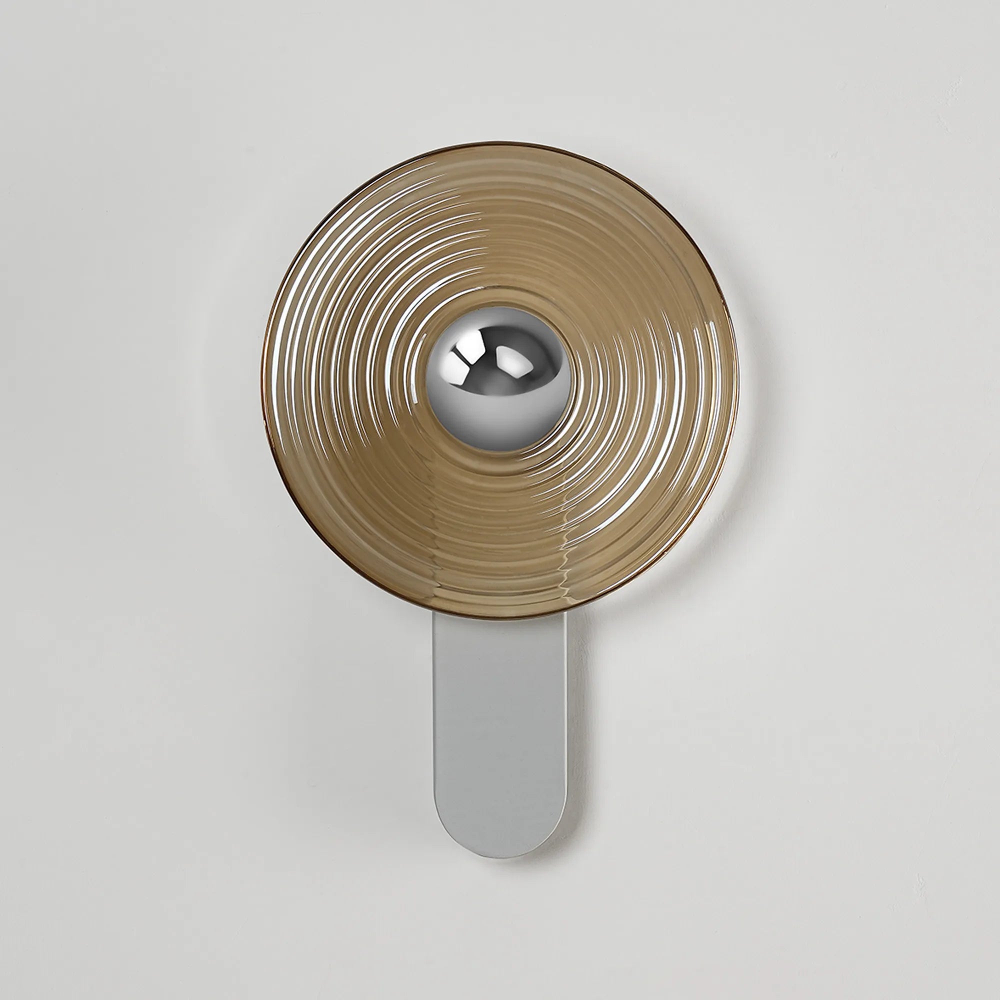 Milton Wall Lamp - Satin White & Amber & Chrome